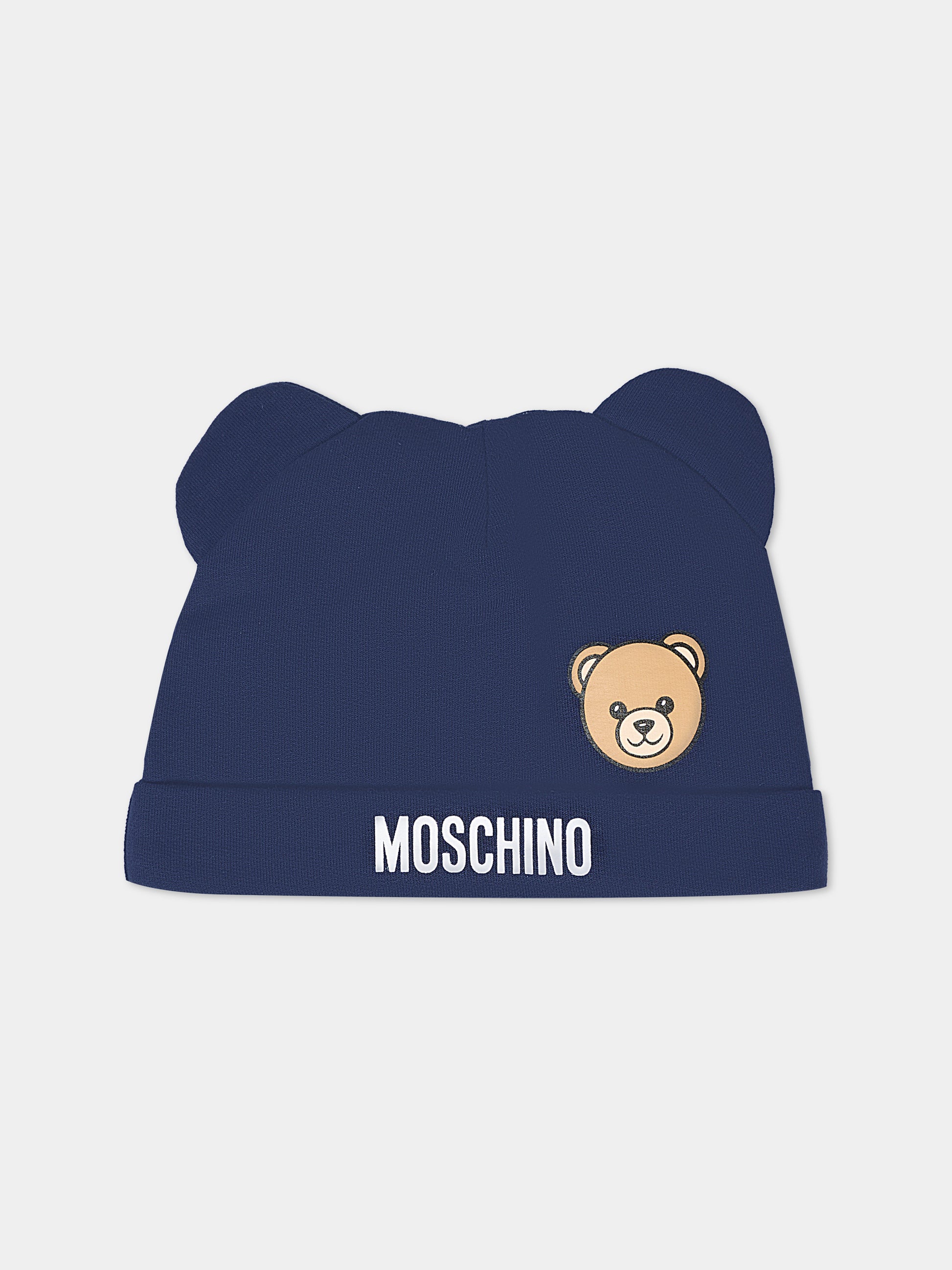 Set tutine blu per neonato con Teddy Bear,Moschino Kids,MMY08B LCA40 40016