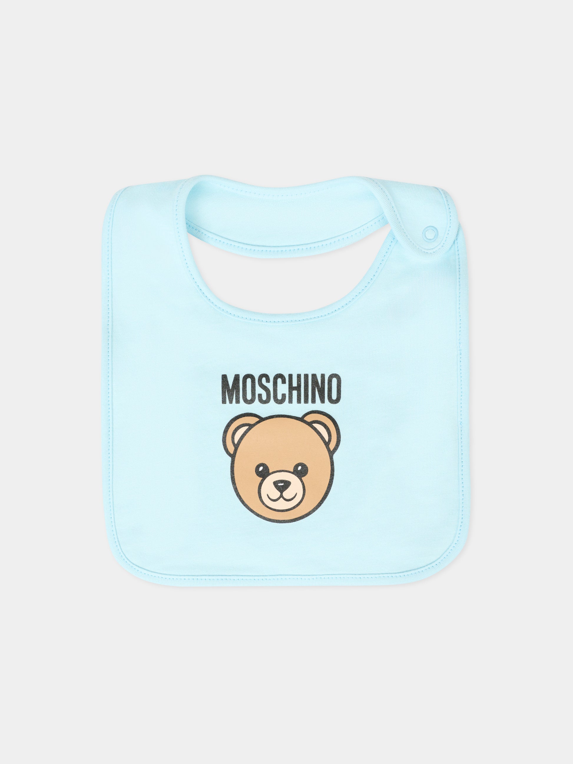 Set tutine celeste per neonato con Teddy Bear,Moschino Kids,MMY08B LCA40 40304