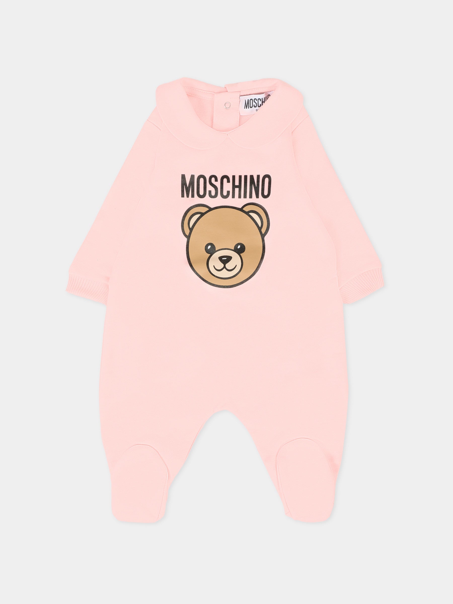 Set tutine rosa per neonata con Teddy Bear,Moschino Kids,MMY08B LCA40 50209