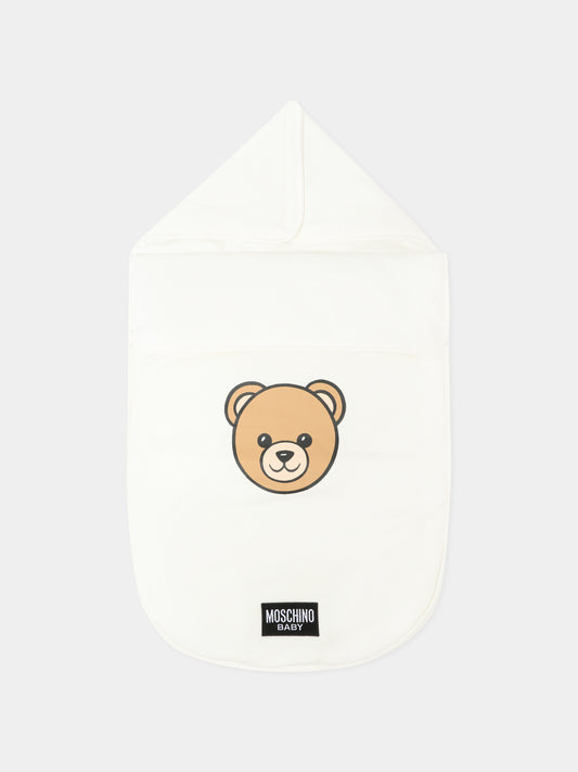 Sacco nanna avorio per neonati con Teddy Bear,Moschino Kids,MNE00P LCA40 10063