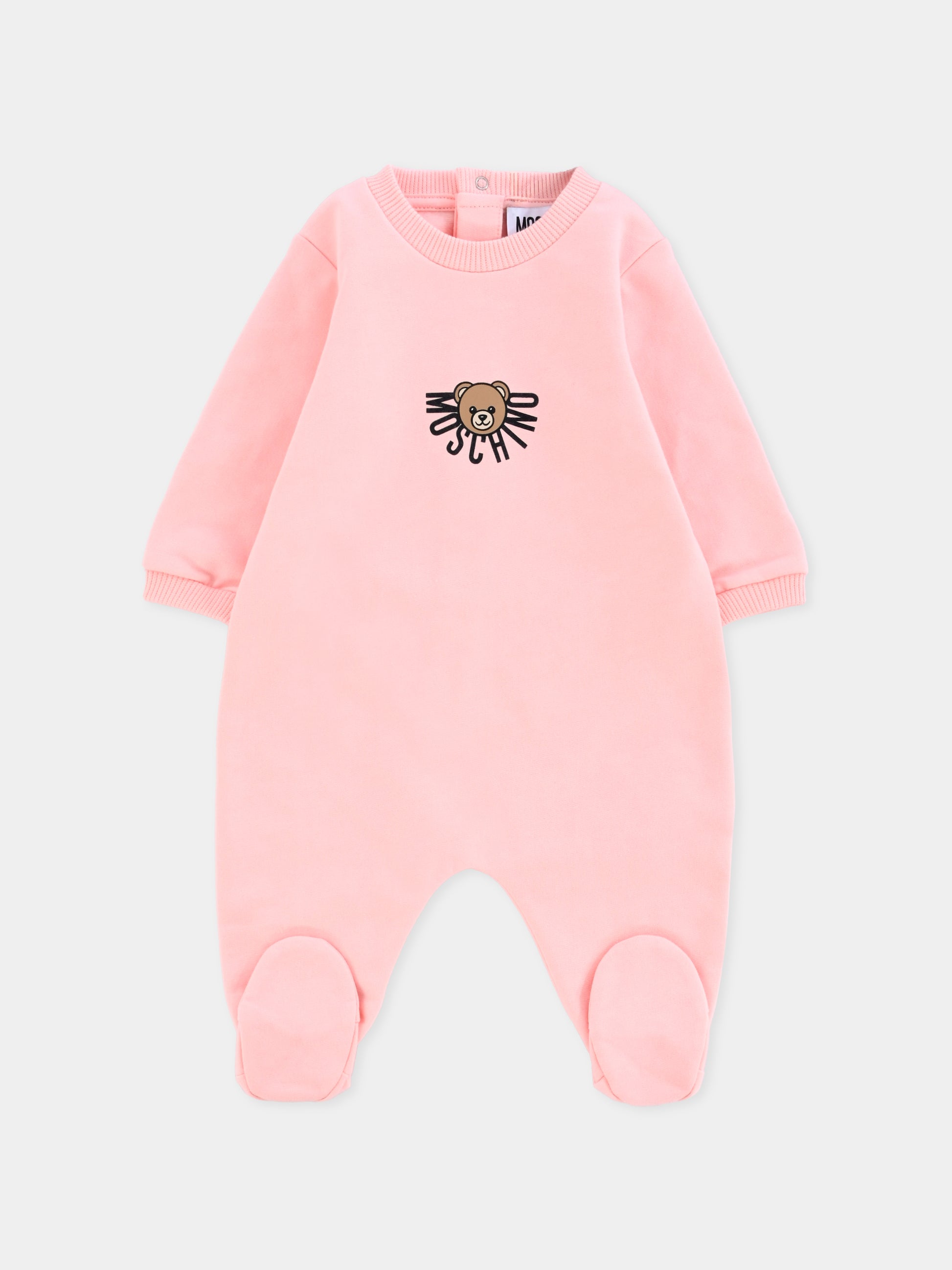 Tutina rosa per neonata con Teddy Bear,Moschino Kids,MNY05L LCA40 50209