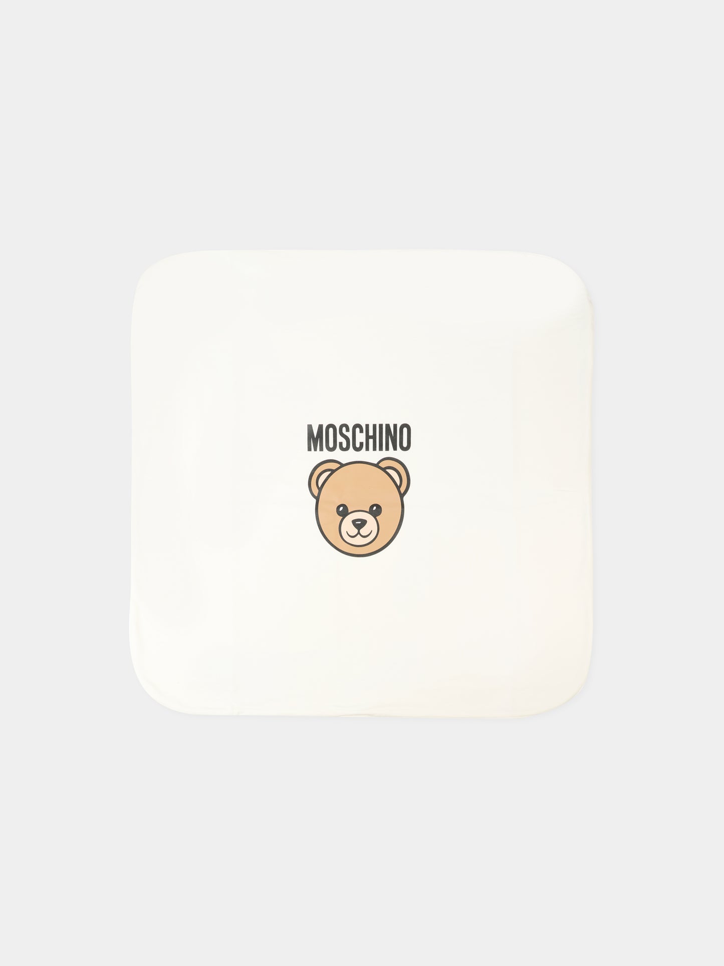 Coperta avorio per neonati con Teddy Bear,Moschino Kids,MQB00F LCA40 10063