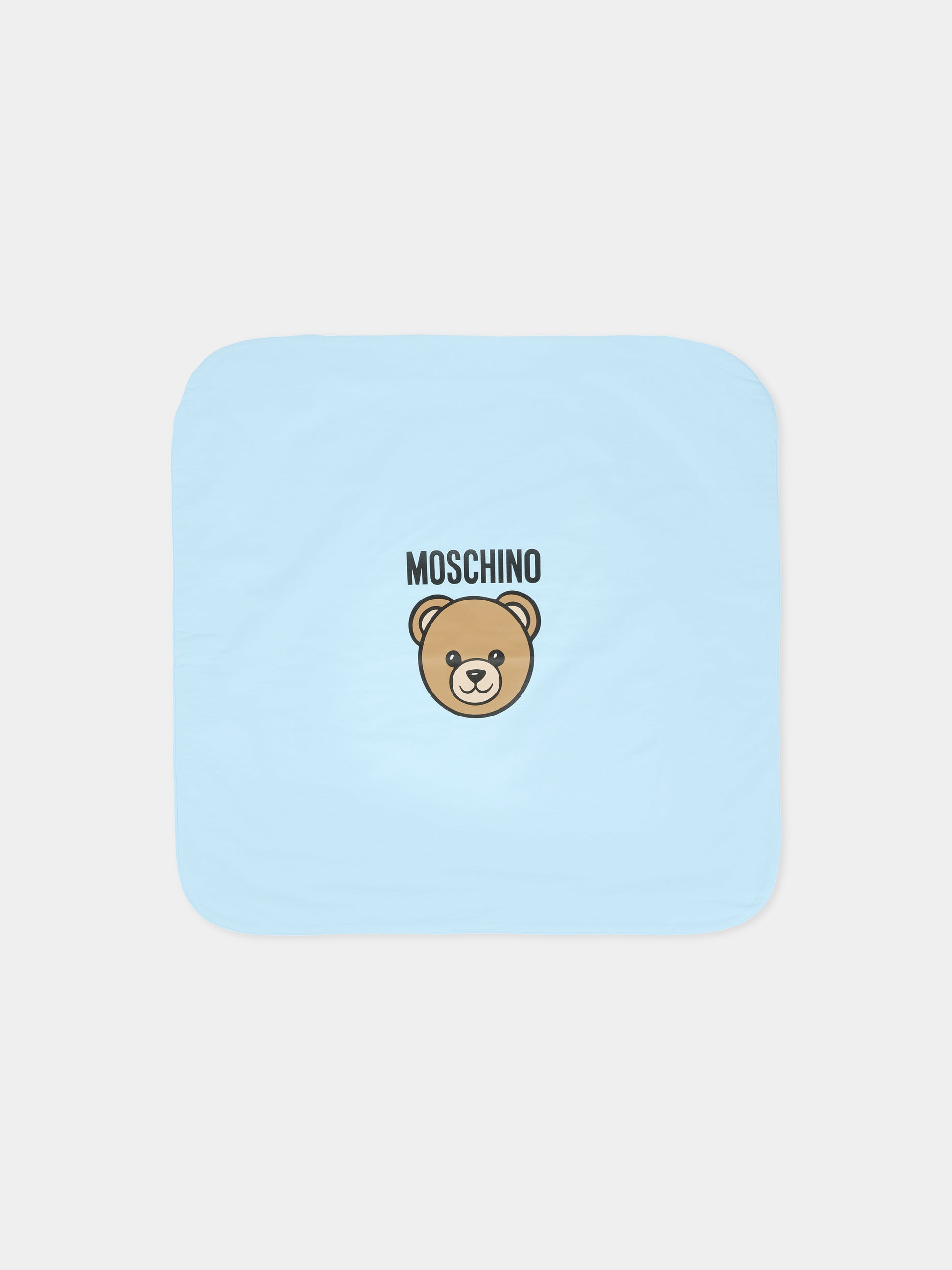 Coperta celeste per neonato con Teddy Bear,Moschino Kids,MQB00F LCA40 40304