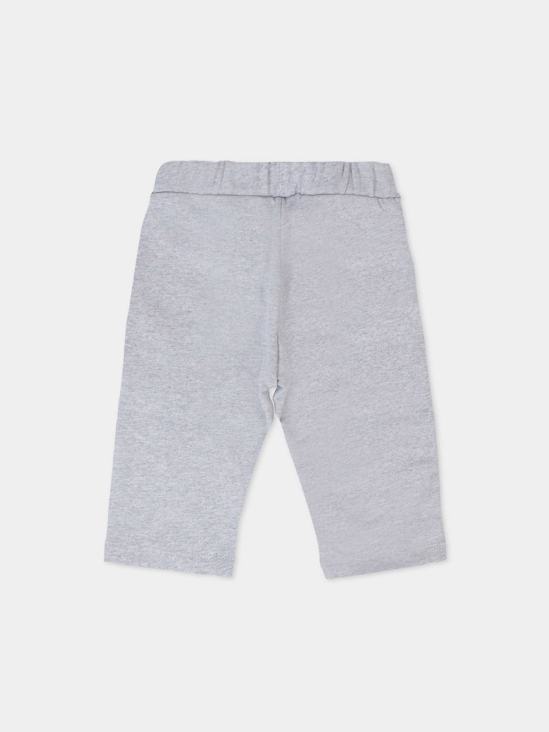 Pantaloni grigi per neonato con Teddy Bear e logo,Moschino Kids,MUP05K LCA15 60901