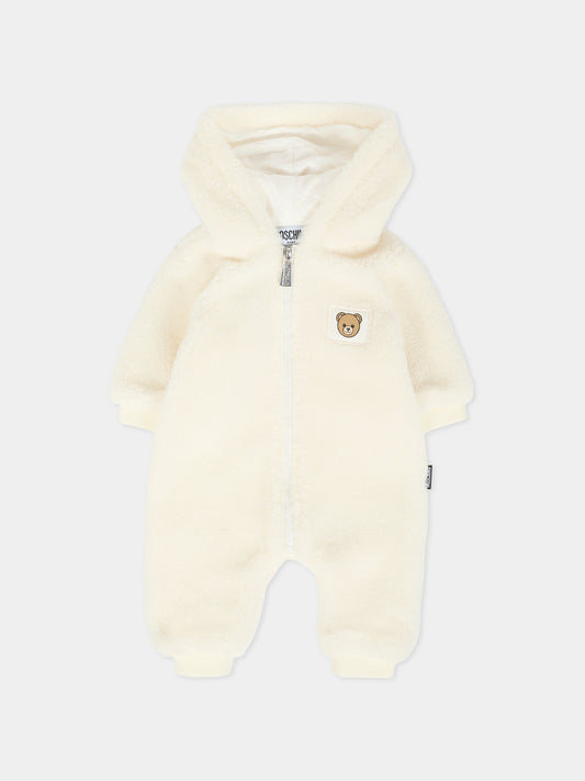Ecopelliccia avorio per neonati con Teddy Bear,Moschino Kids,MUT04C LIA00 10063