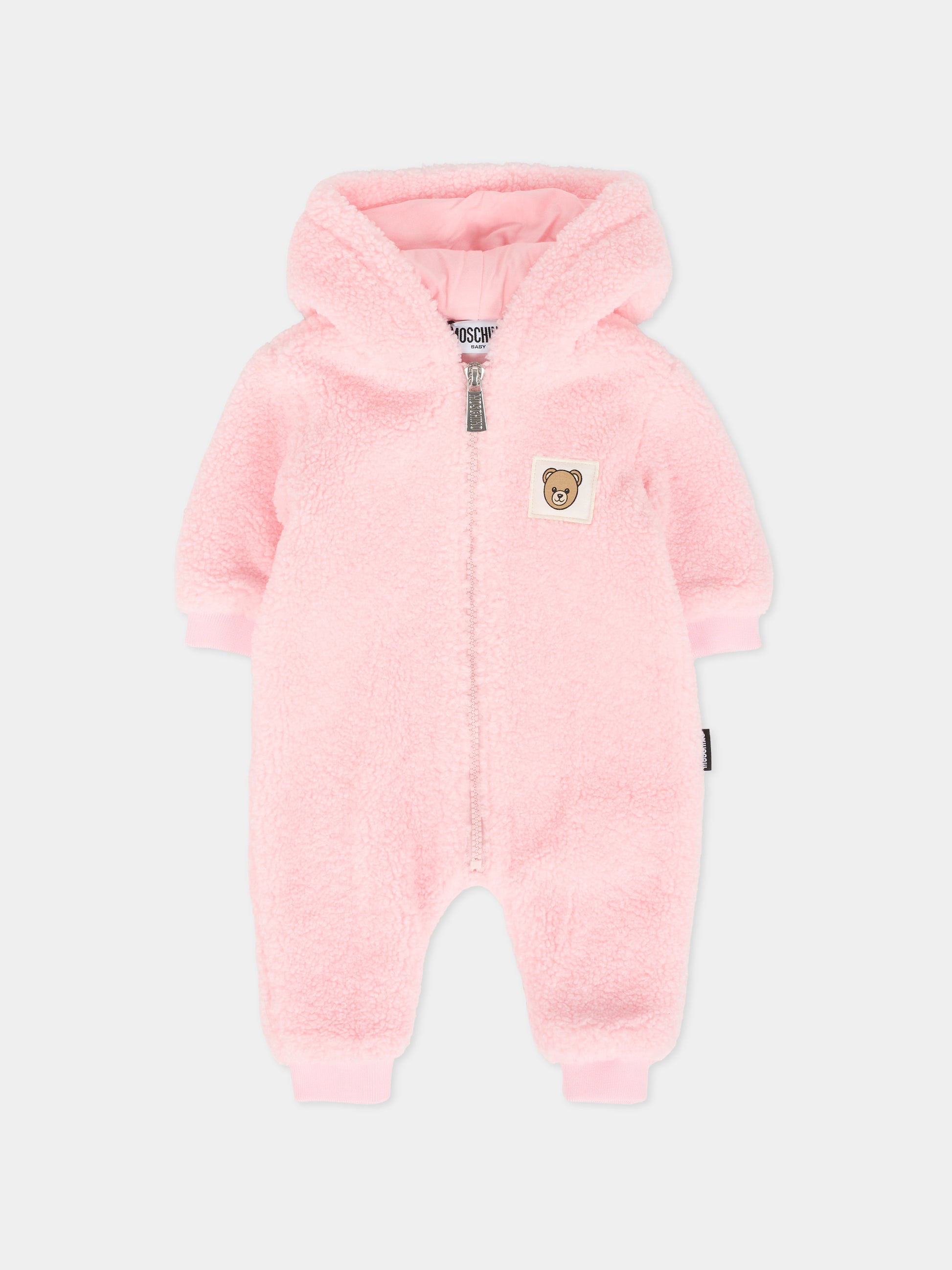 Ecopelliccia rosa per neonata con Teddy Bear,Moschino Kids,MUT04C LIA00 50209