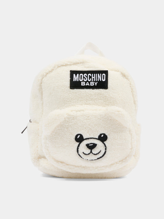 Zaino avorio per neonati con Teddy Bear,Moschino Kids,MUX05D LIA00 10063
