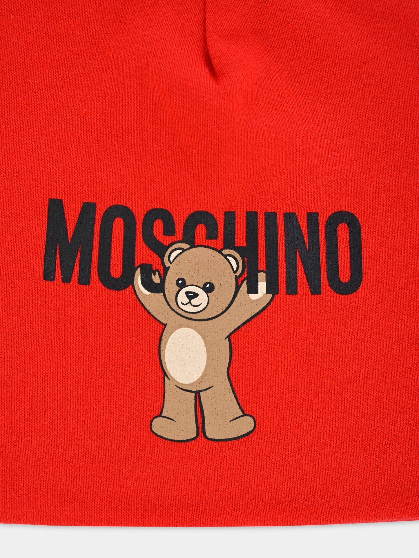 Berretto rosso per neonati con Teddy Bear,Moschino Kids,MUX05H LCA40 50109