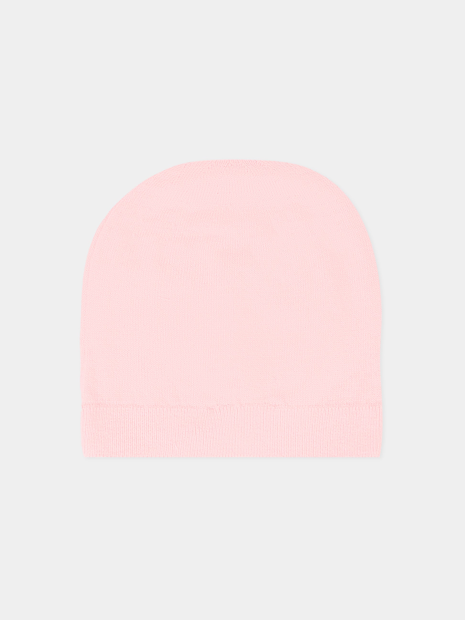 Berretto rosa per neonata con Teddy Bear e logo,Moschino Kids,MUX05K LHE43 50209