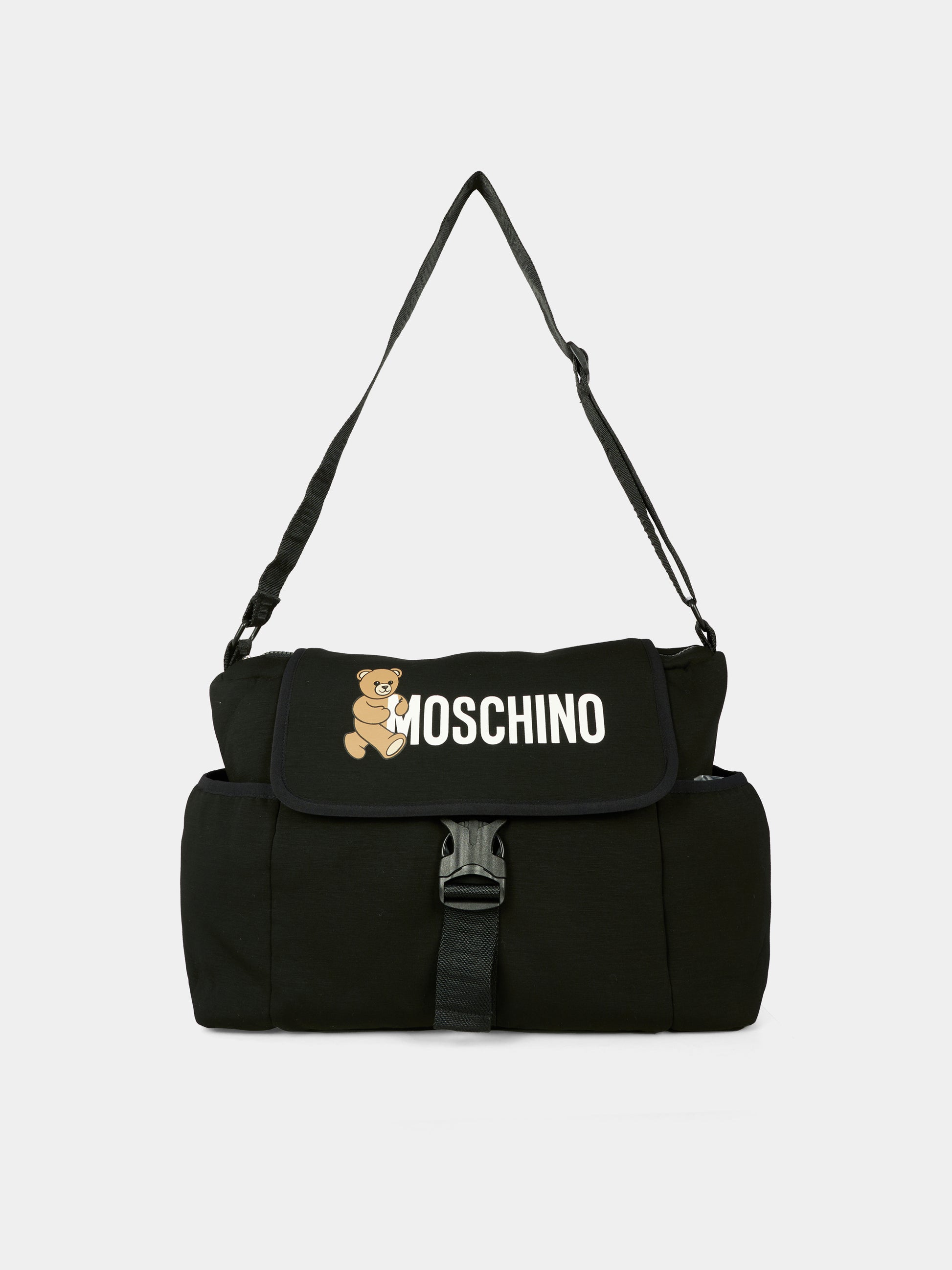 Borsa mamma nera per neonati con Teddy Bear,Moschino Kids,MUX05N LDA32 60100