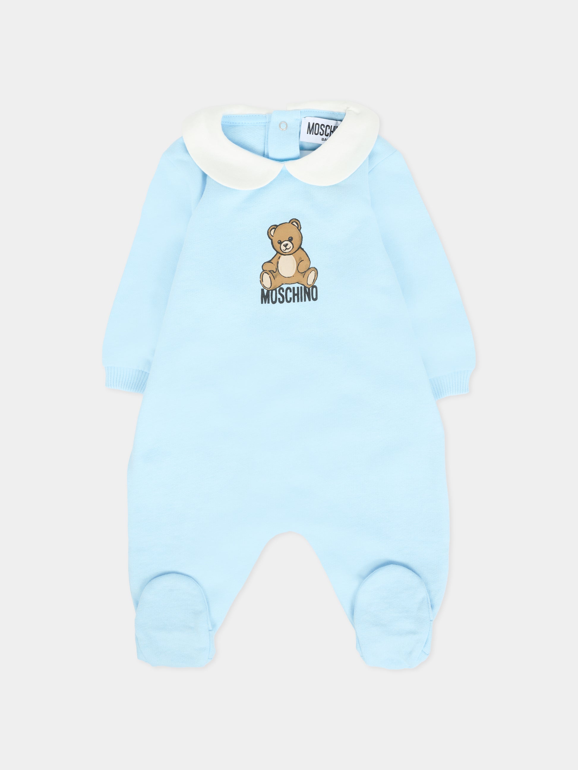 Set tutine celeste per neonato con Teddy Bear,Moschino Kids,MUY08B LCA40 40304