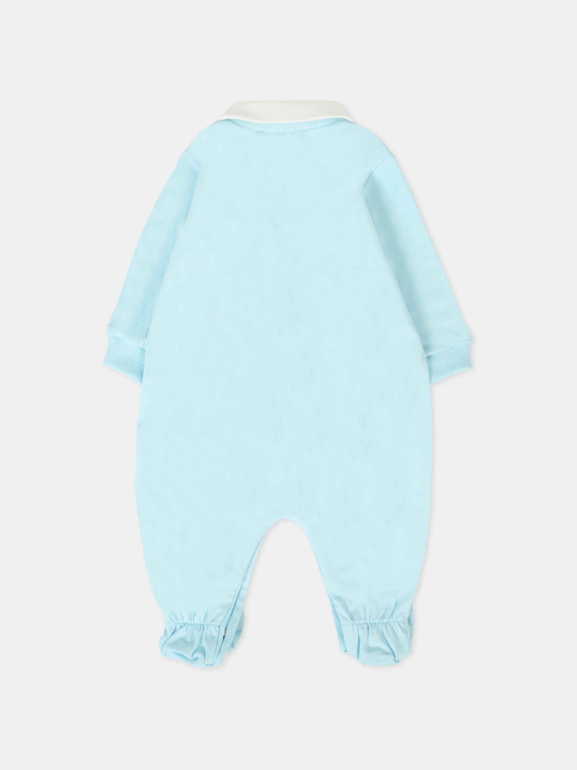 Tutina celeste per neonato con Teddy Bear e lumaca,Moschino Kids,MUY08C LAA10 40304