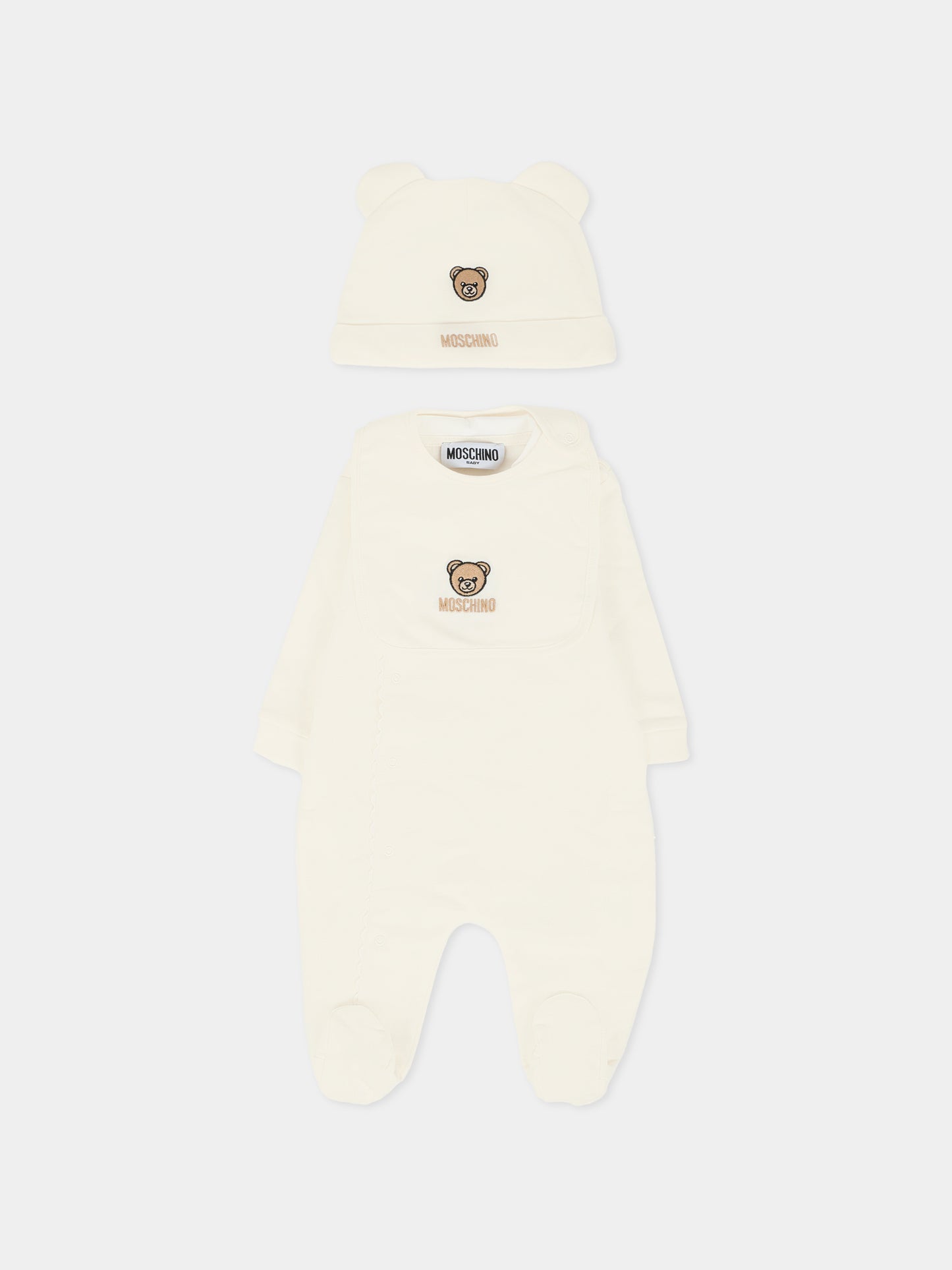 Set tutina avorio per neonati con Teddy Bear,Moschino Kids,MUY08G LCA60 10063