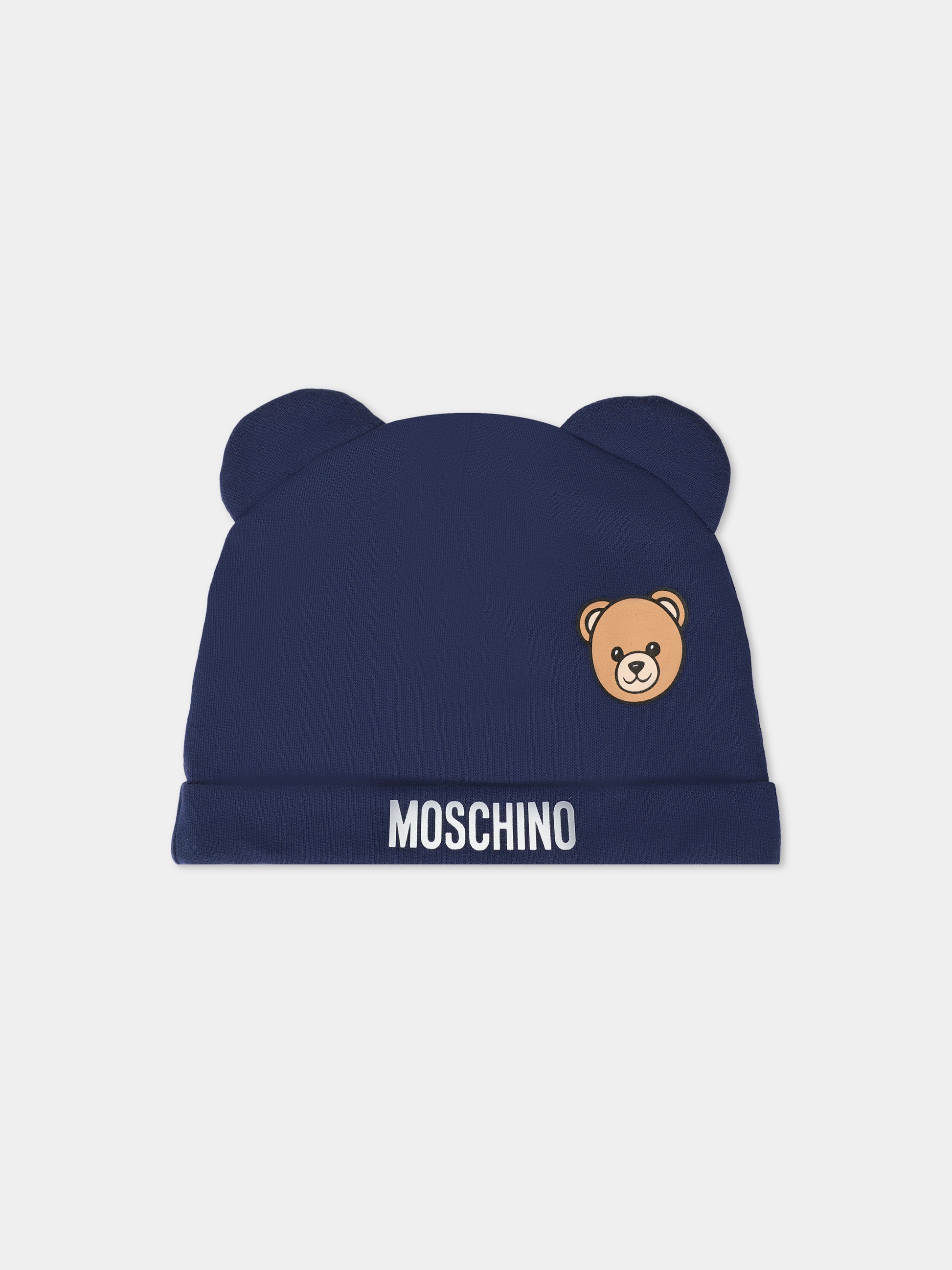 Set accessori blu per neonato con Teddy Bear,Moschino Kids,MUY08K LCA40 40016