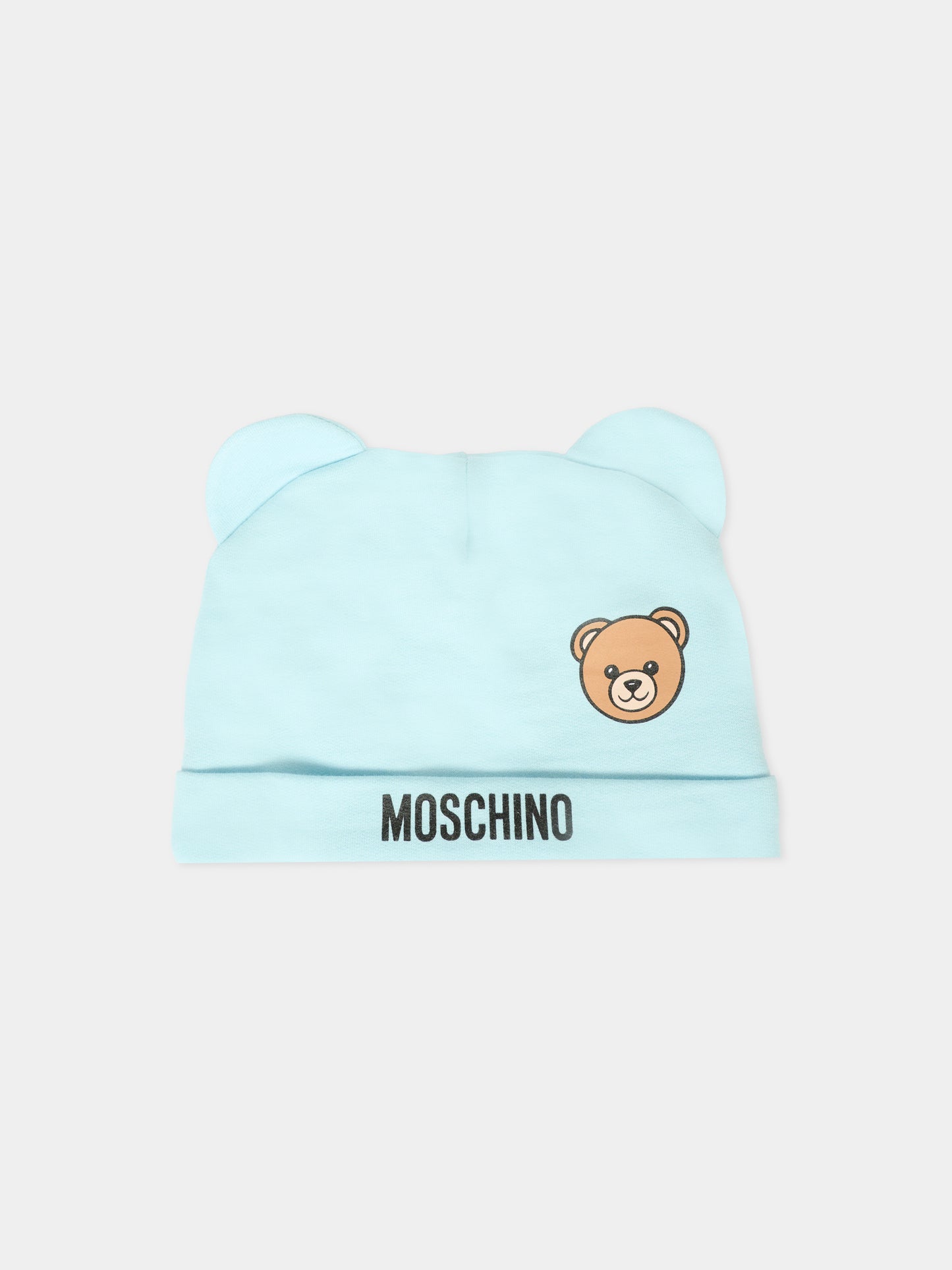Set accessori celeste per neonato con Teddy Bear,Moschino Kids,MUY08K LCA40 40304