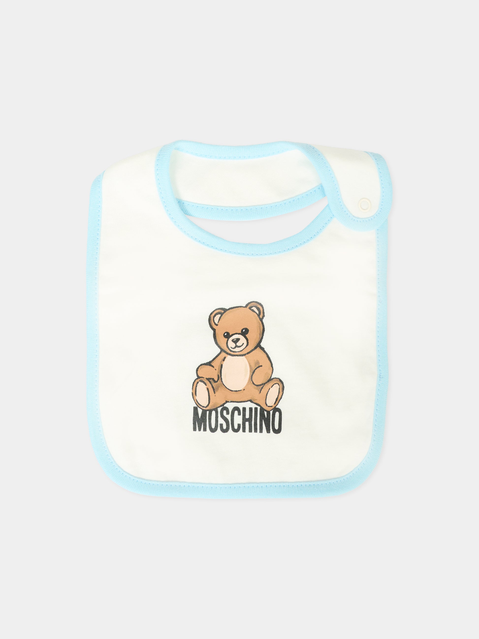 Set celeste per neonato con Teddy Bear e logo,Moschino Kids,MUY08L LCA40 40304