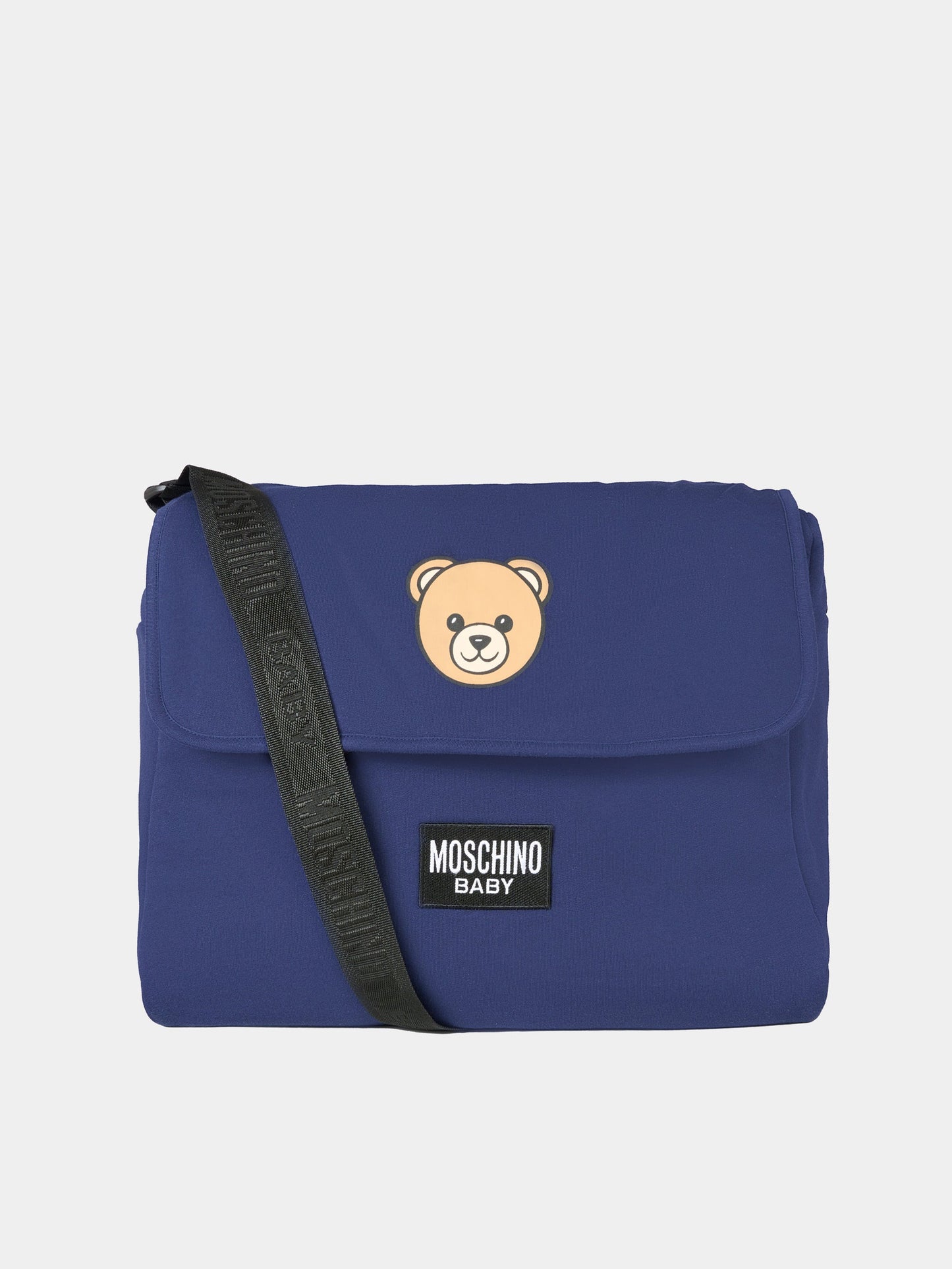 Borsa mamma blu per neonati con Teddy Bear,Moschino Kids,MXX03D LCA40 40016