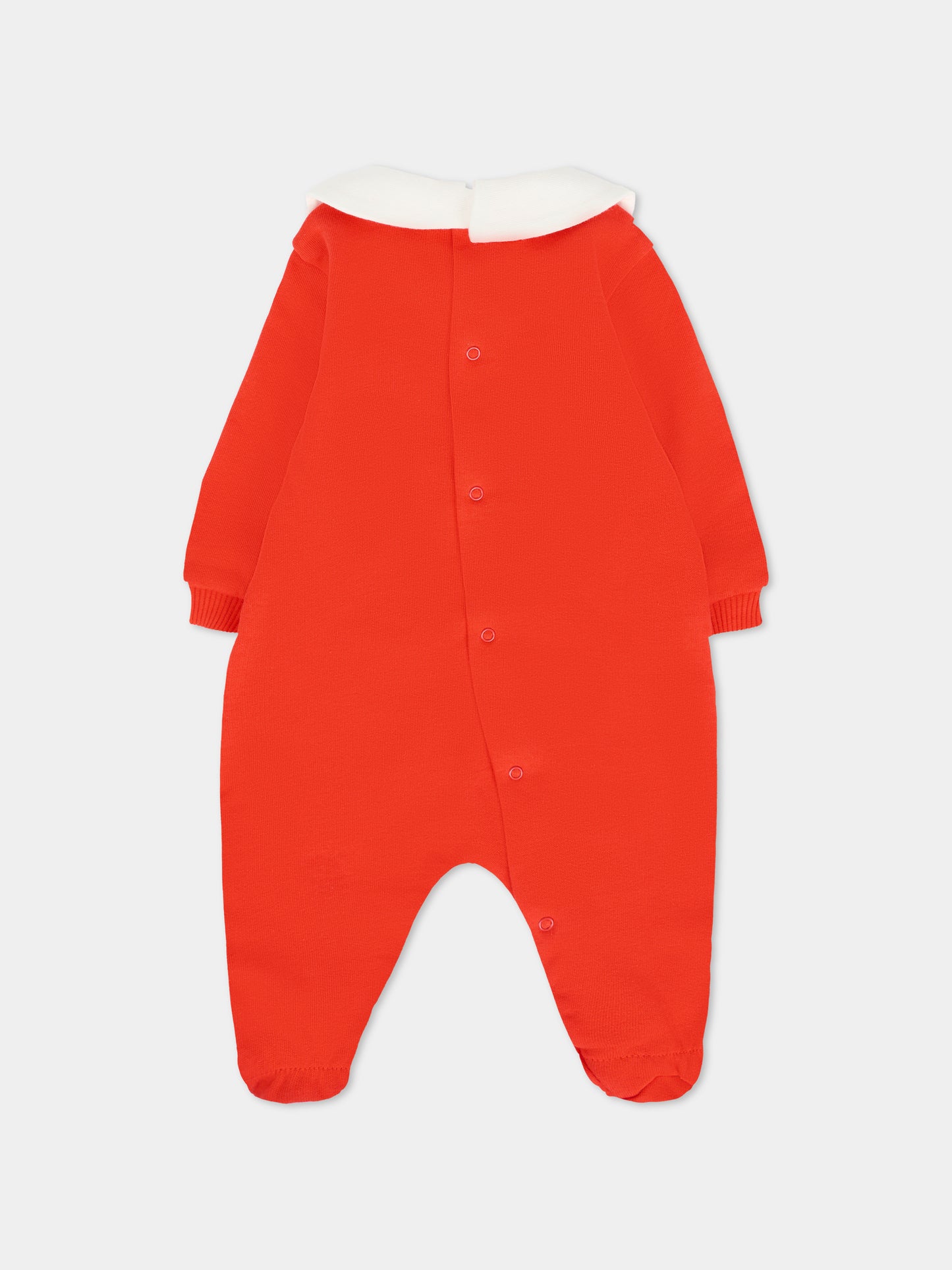 Tutina rossa per neonati con Teddy Bear e ghirlanda natalizia,Moschino Kids,MYY037 LCA14 50109