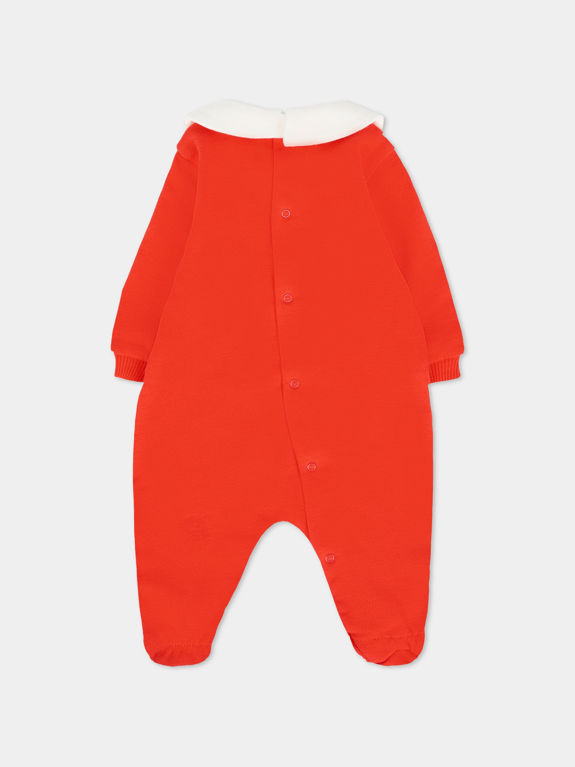 Tutina rossa per neonati con Teddy Bear e ghirlanda natalizia,Moschino Kids,MYY037 LCA14 50109