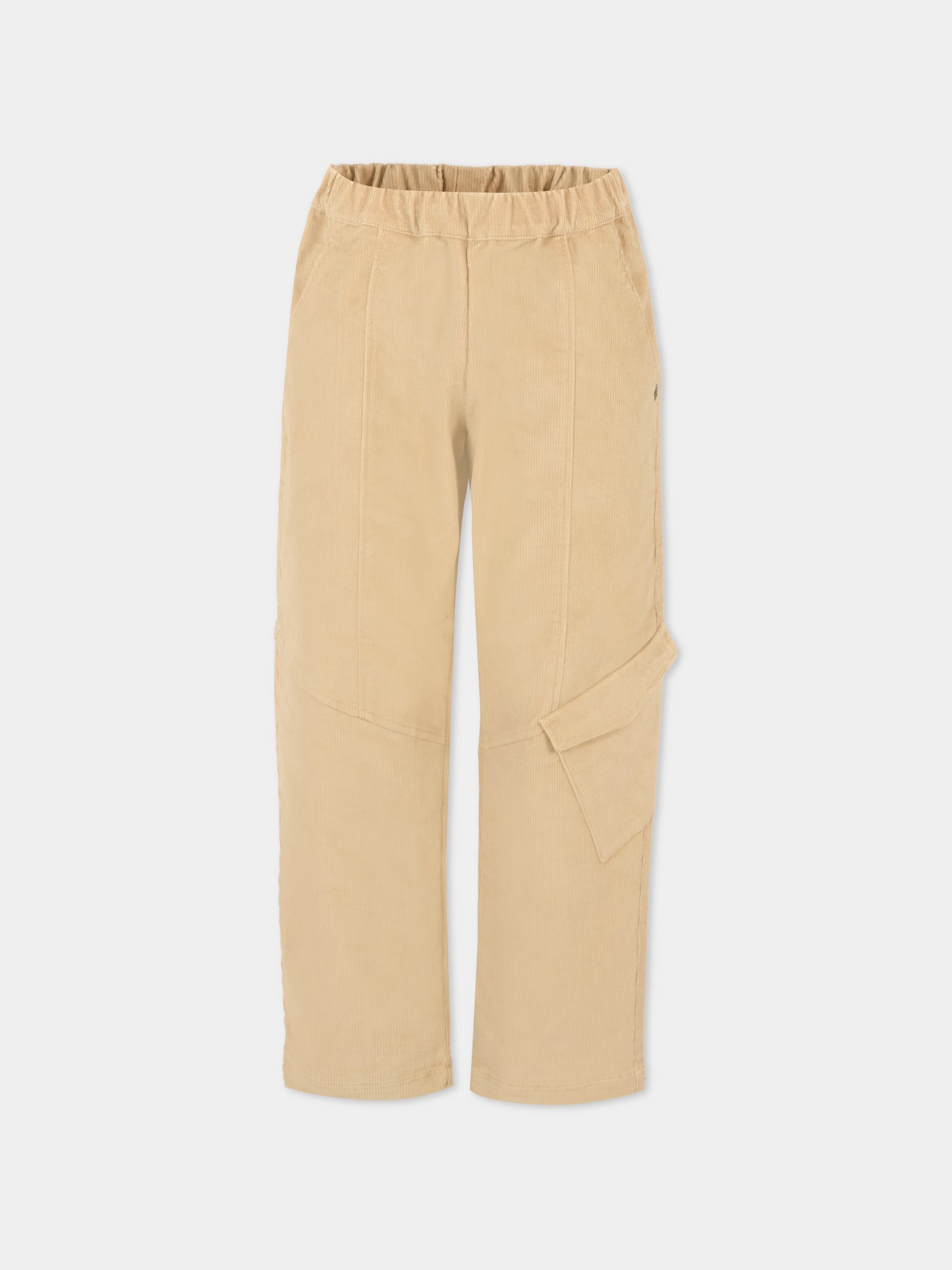 Pantaloni beige in velluto per bambino con logo,Dondup Kids,DMPA146 0 VE016 0025