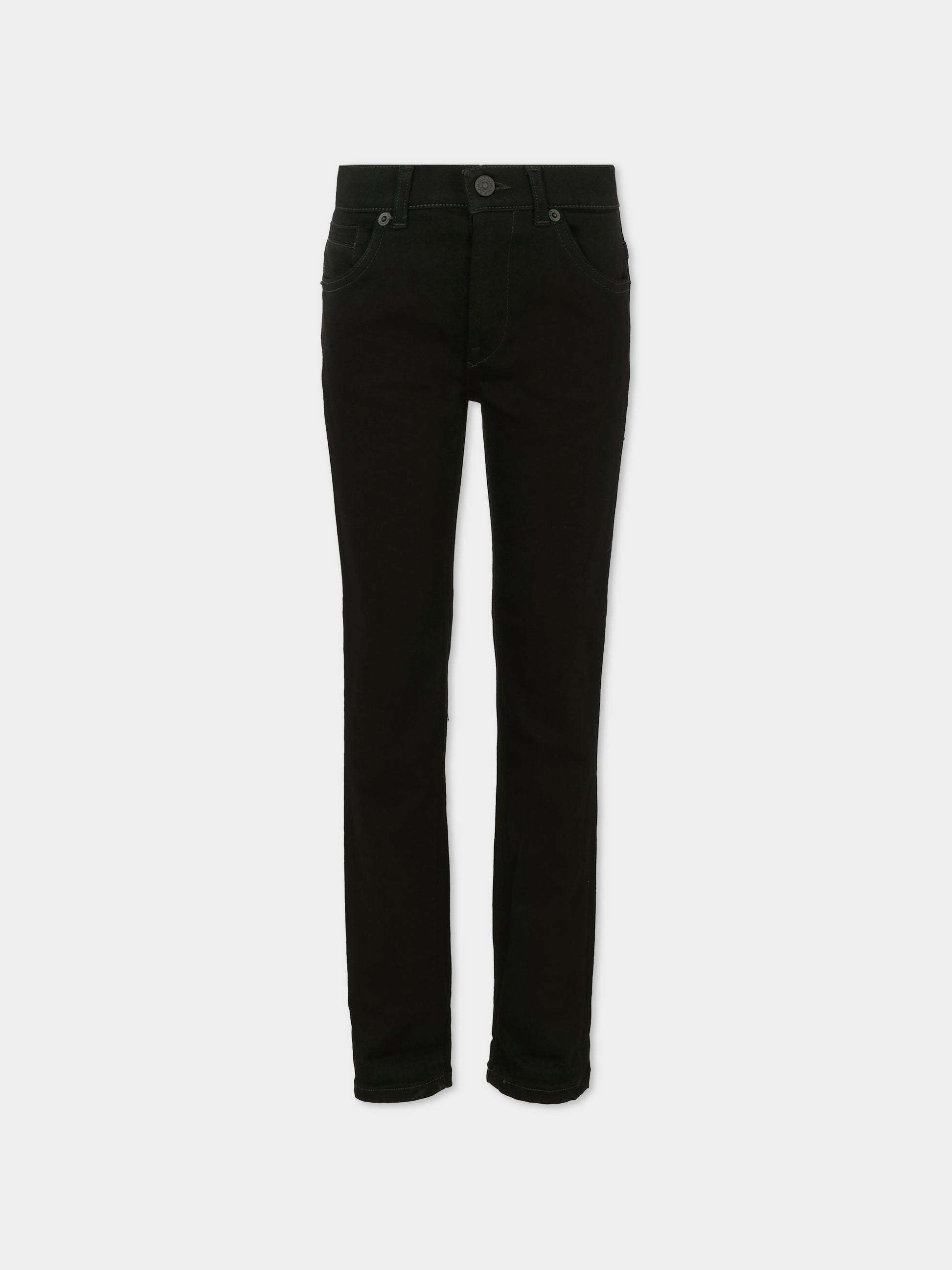 Pantaloni neri per bambino con logo,Dondup Kids,DMPA164 C DS039 N000