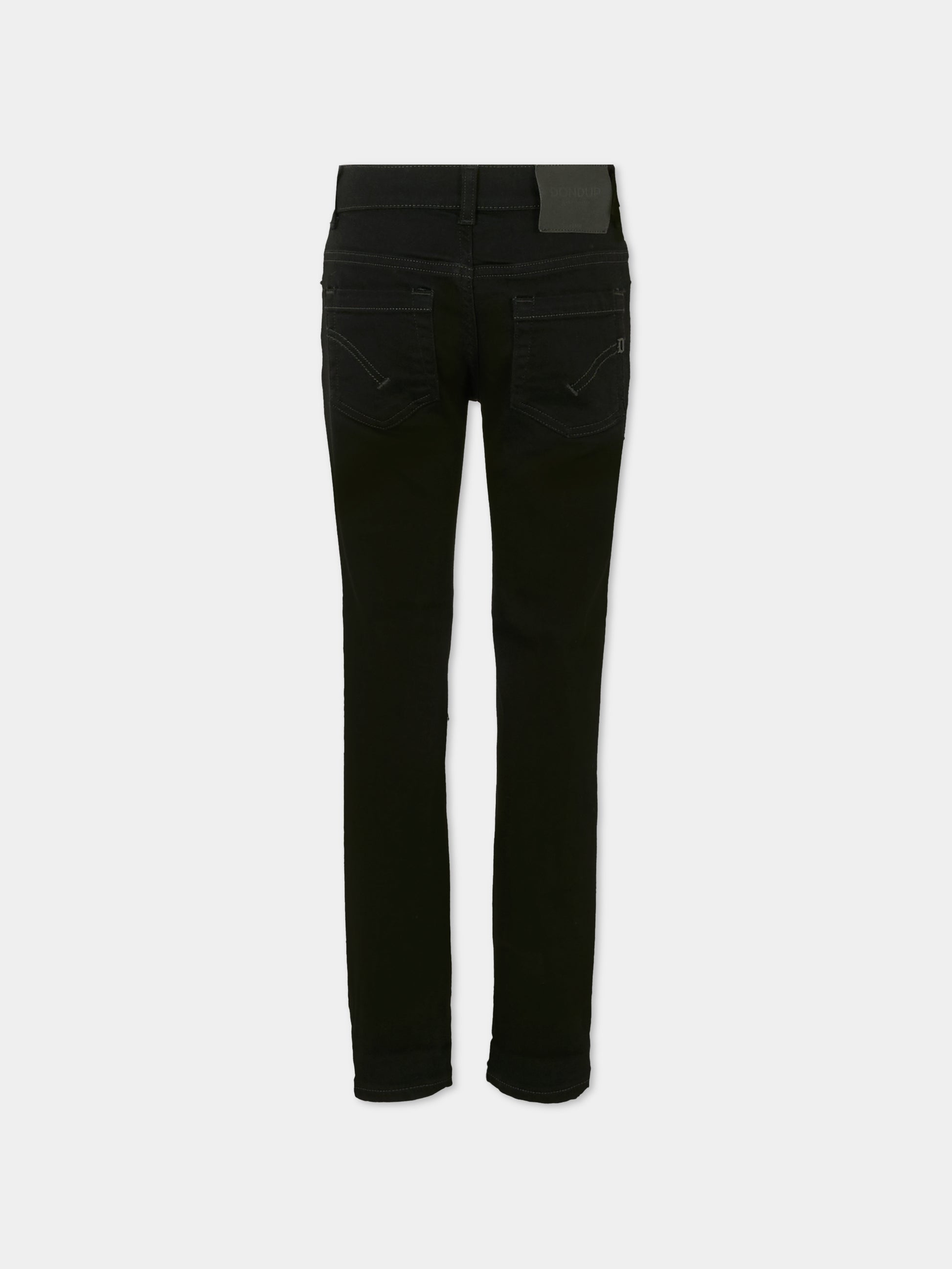 Pantaloni neri per bambino con logo,Dondup Kids,DMPA164 C DS039 N000