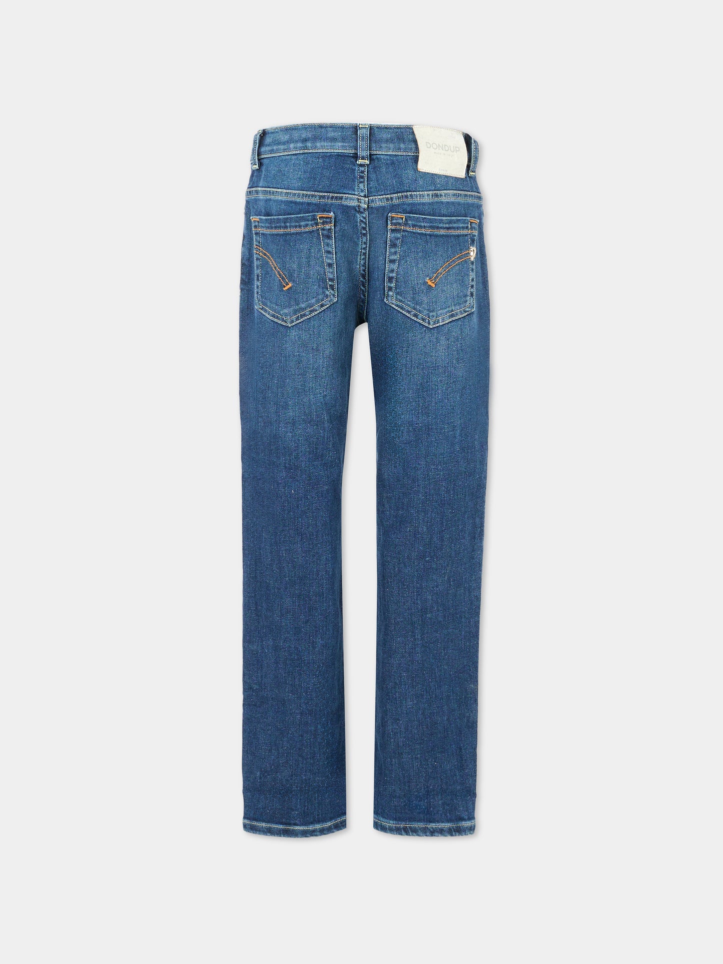 Jeans blu per bambina con bottoni e logo,Dondup Kids,DFPA154 C DS041 4098