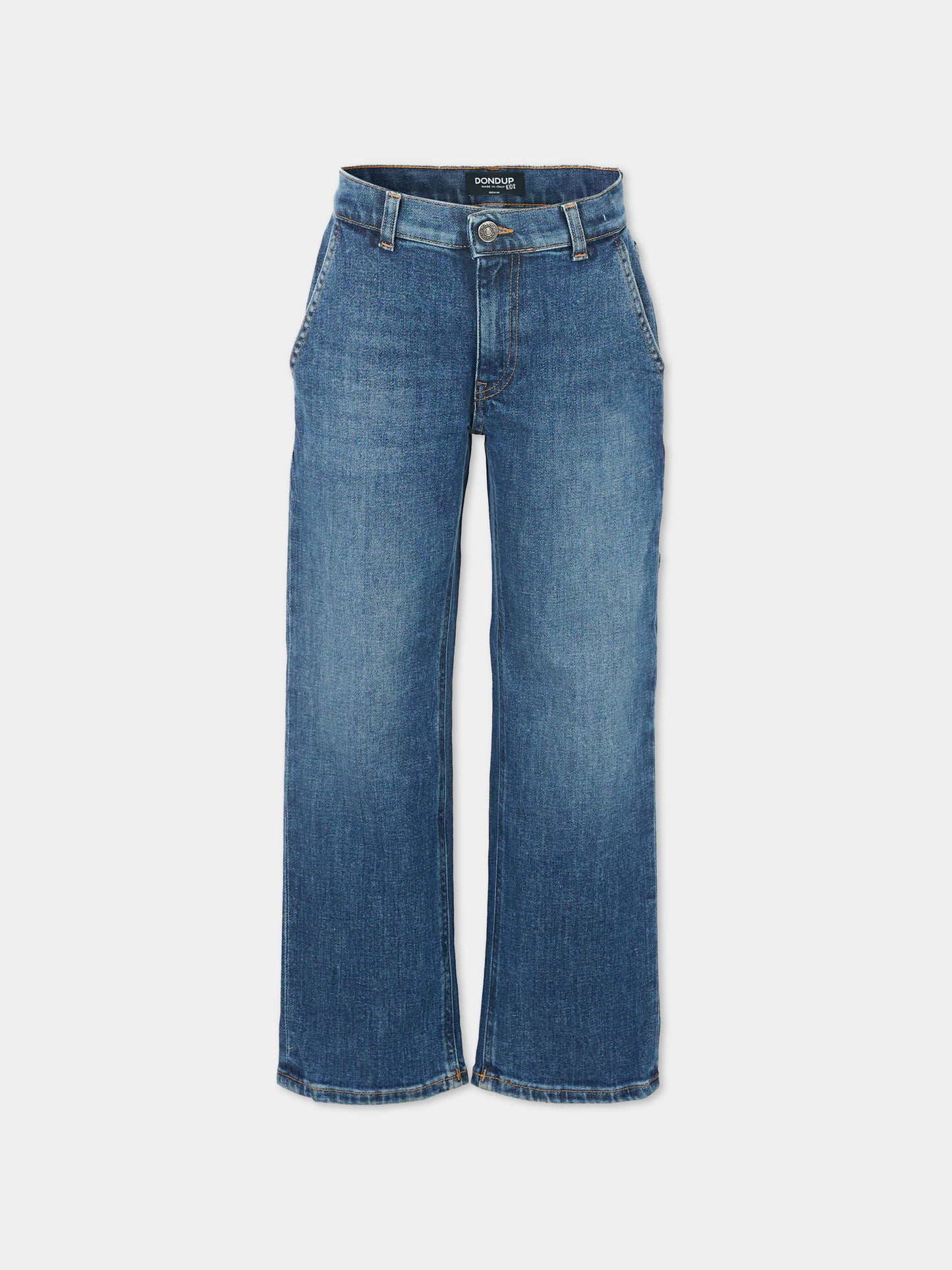 Jeans blu per bambina con logo,Dondup Kids,DFPA166 C DS056 4098