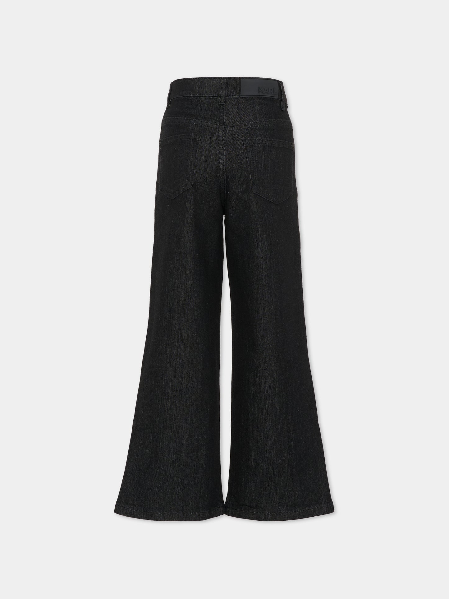Jeans neri per bambina con logo,Karl Lagerfeld Kids,Z30595 Z16