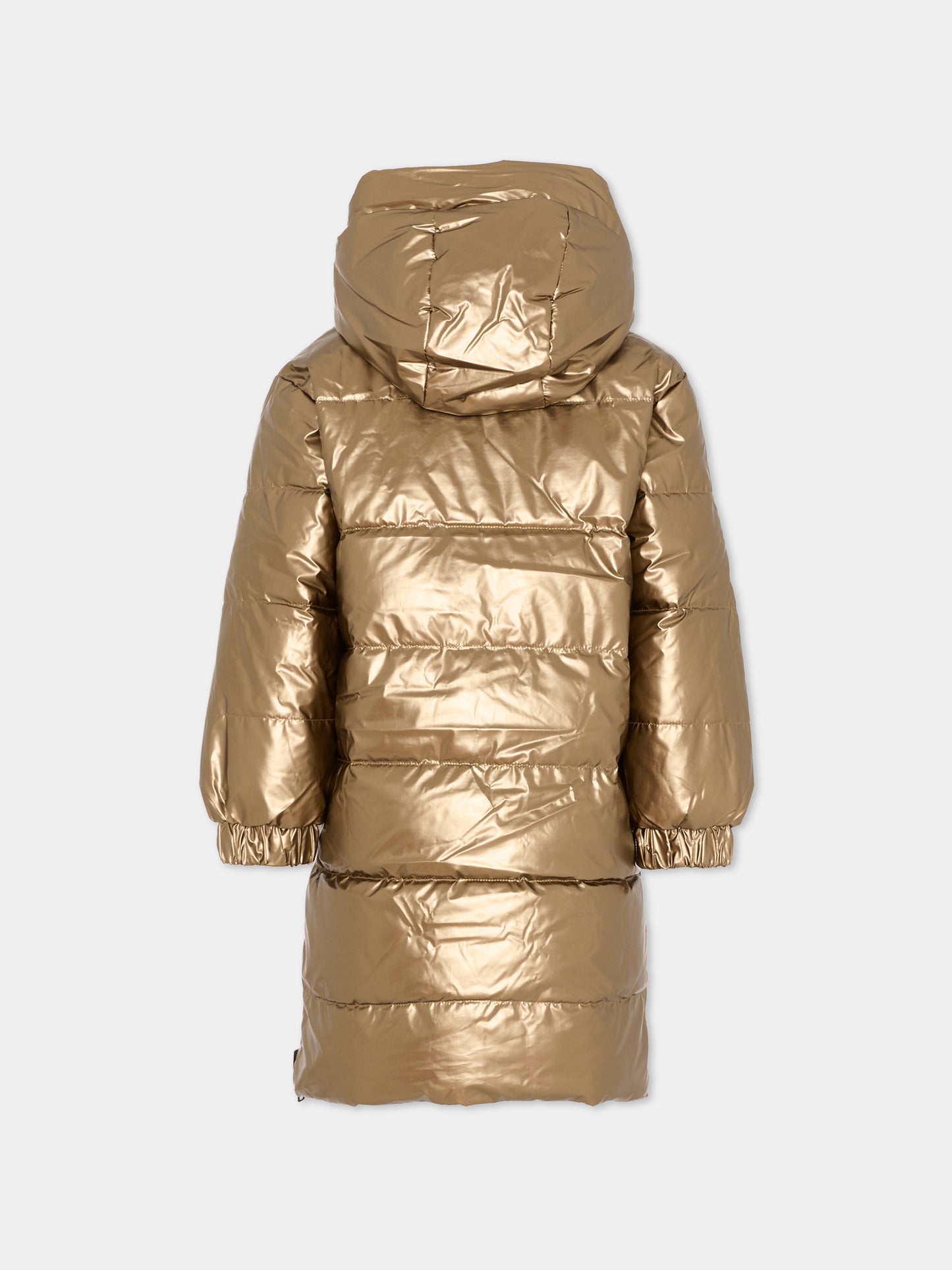 Piumino reversibile oro per bambina con logo,Karl Lagerfeld Kids,Z30603 M22