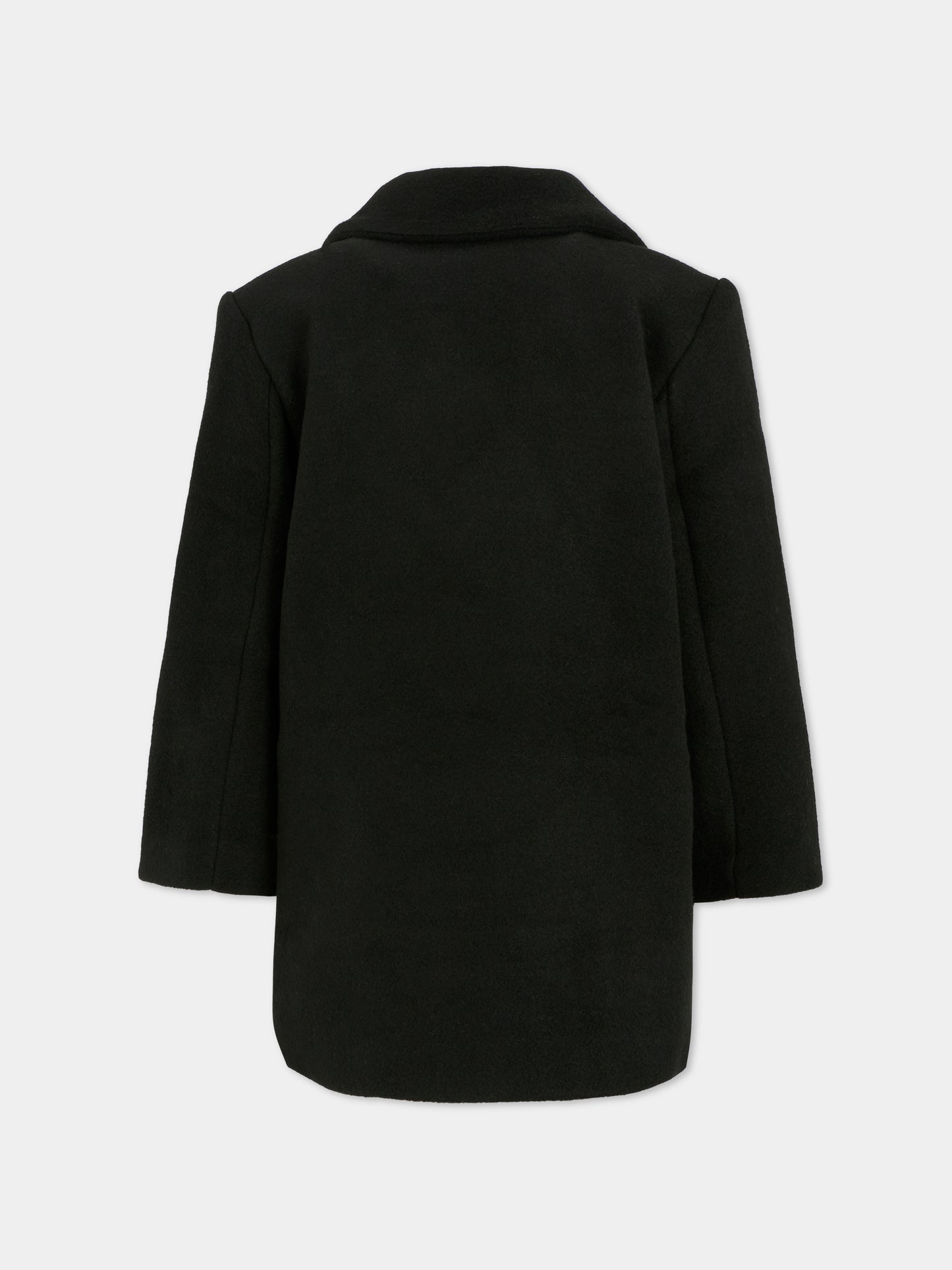 Cappotto nero per bambina con logo,Karl Lagerfeld Kids,Z30604 09B