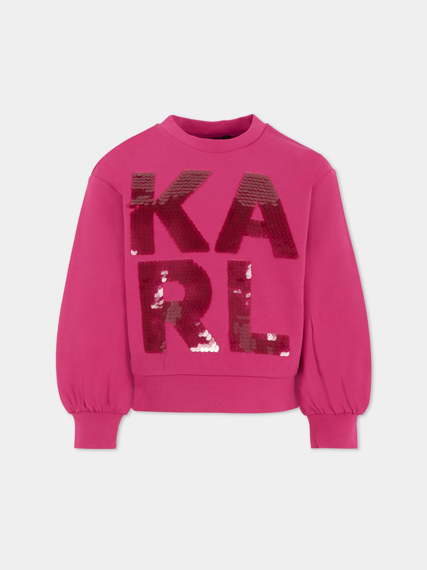 Felpa viola per bambina con logo,Karl Lagerfeld Kids,Z30613 469