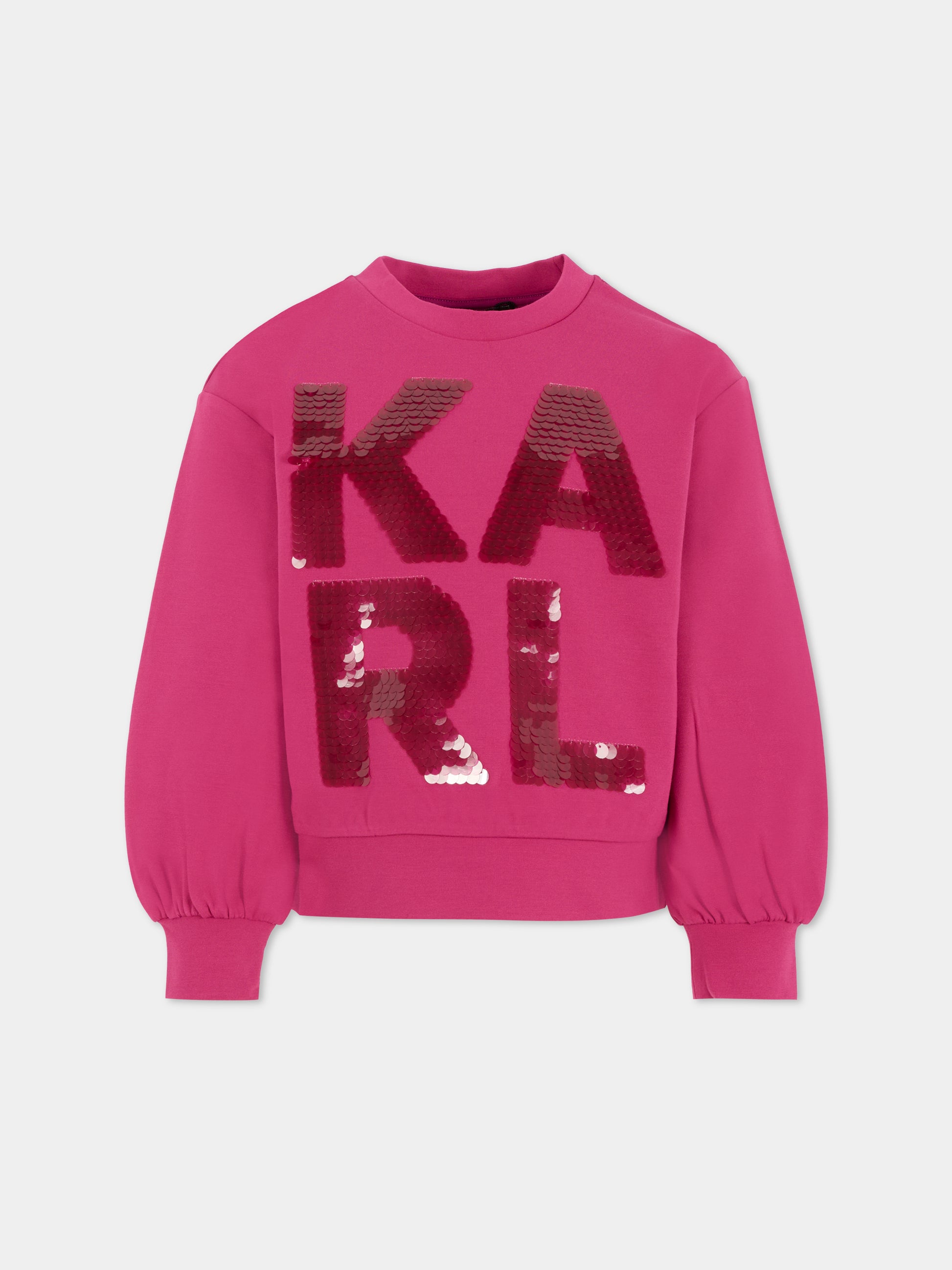 Felpa viola per bambina con logo,Karl Lagerfeld Kids,Z30613 469