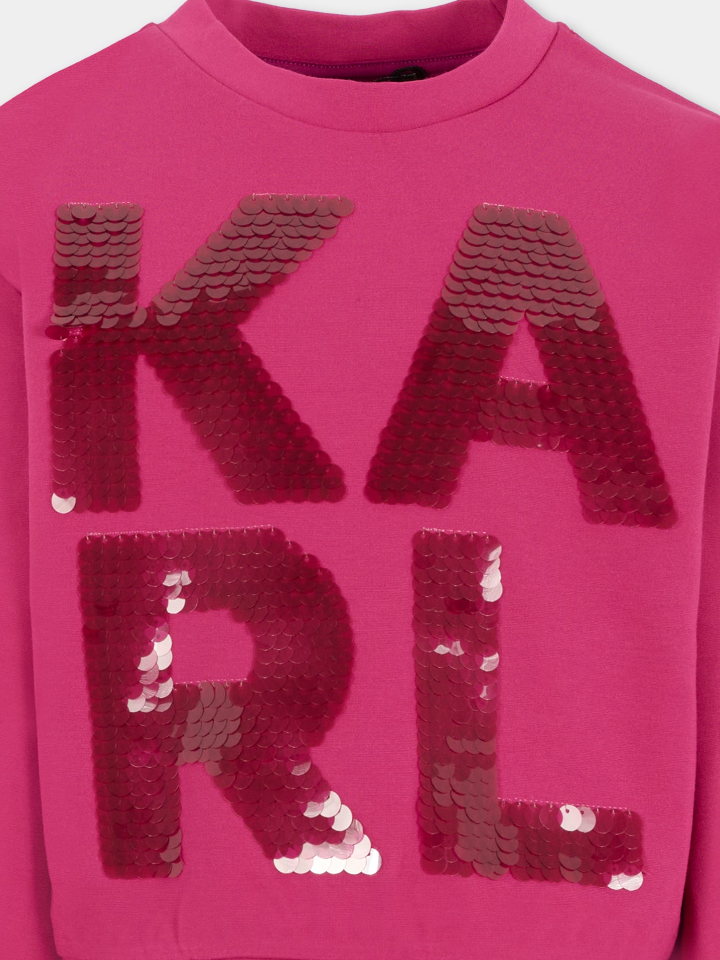 Felpa viola per bambina con logo,Karl Lagerfeld Kids,Z30613 469