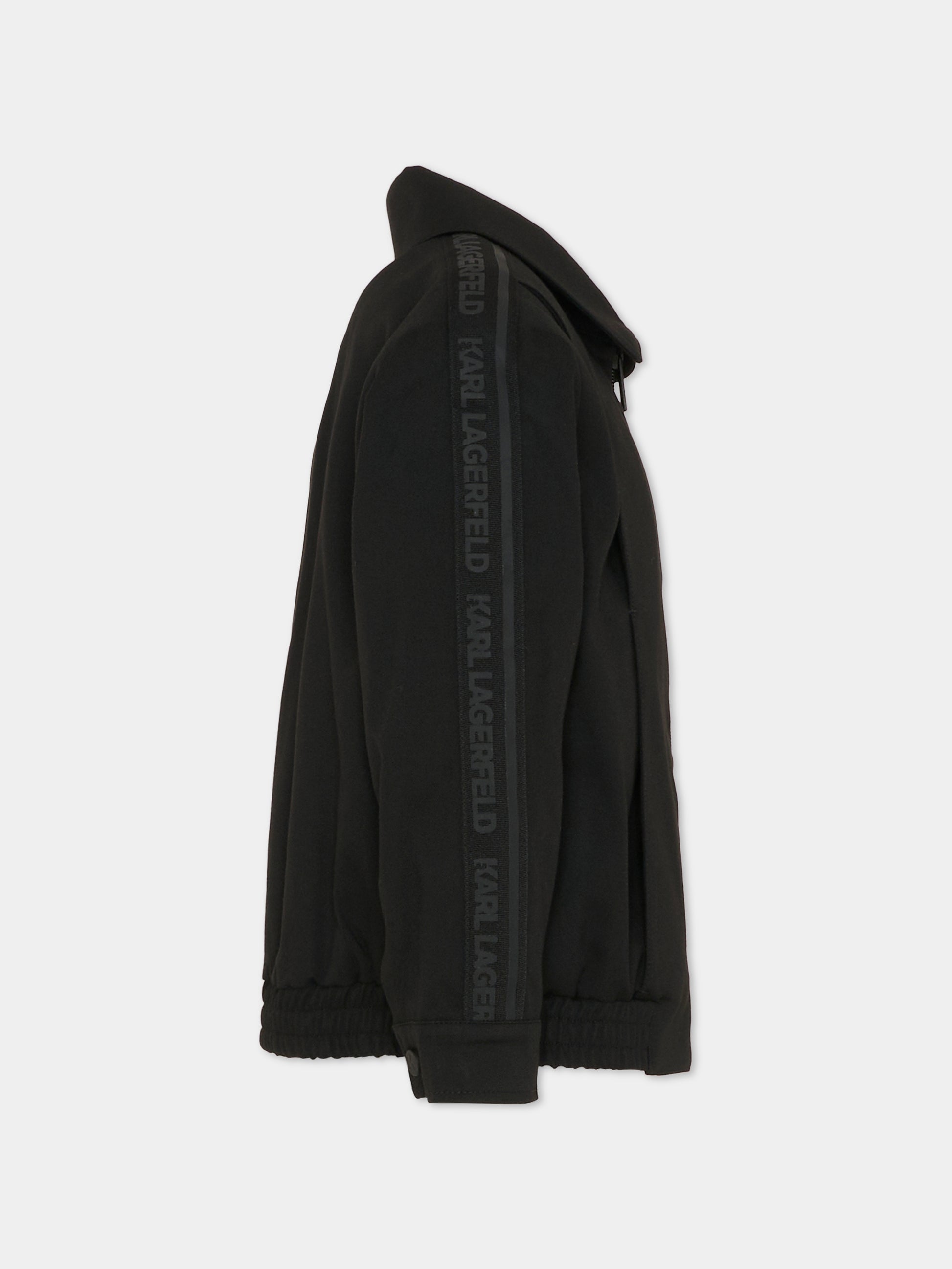 Giacca nera per bambino con logo,Karl Lagerfeld Kids,Z30644 09B