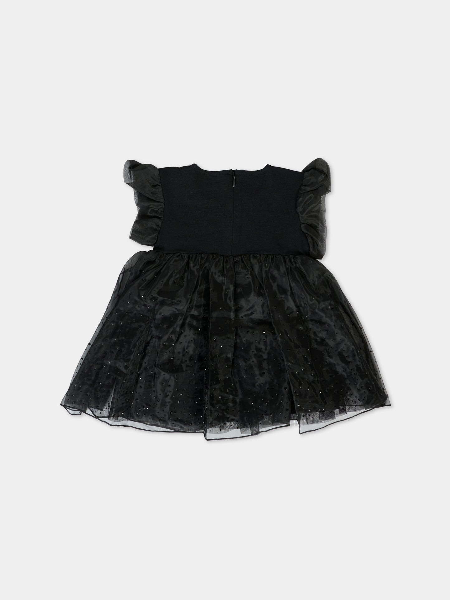 Vestito nero per neonata con strass,Karl Lagerfeld Kids,Z30652 09B
