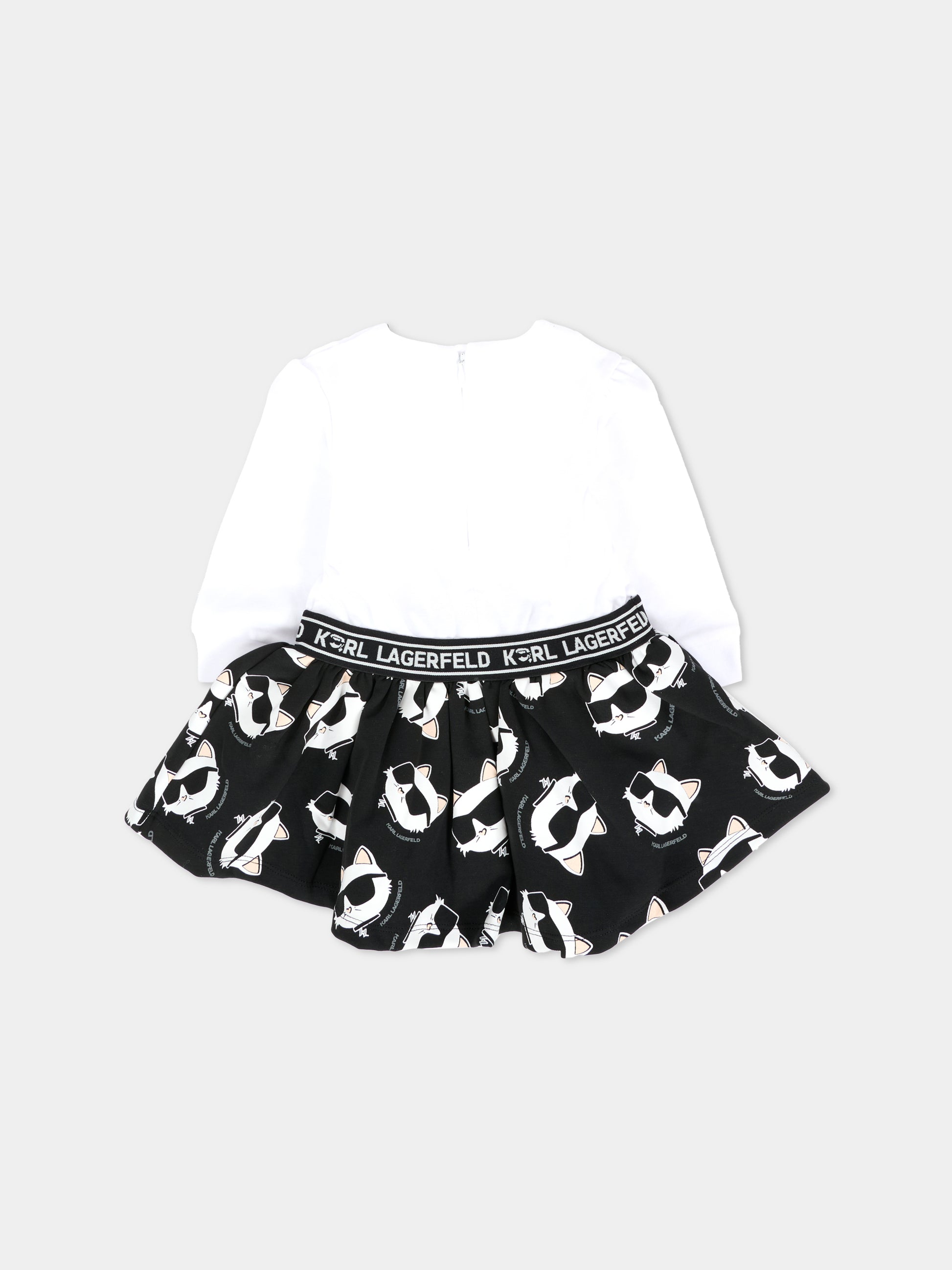 Vestito bianco per neonata con Choupette,Karl Lagerfeld Kids,Z30659 N50