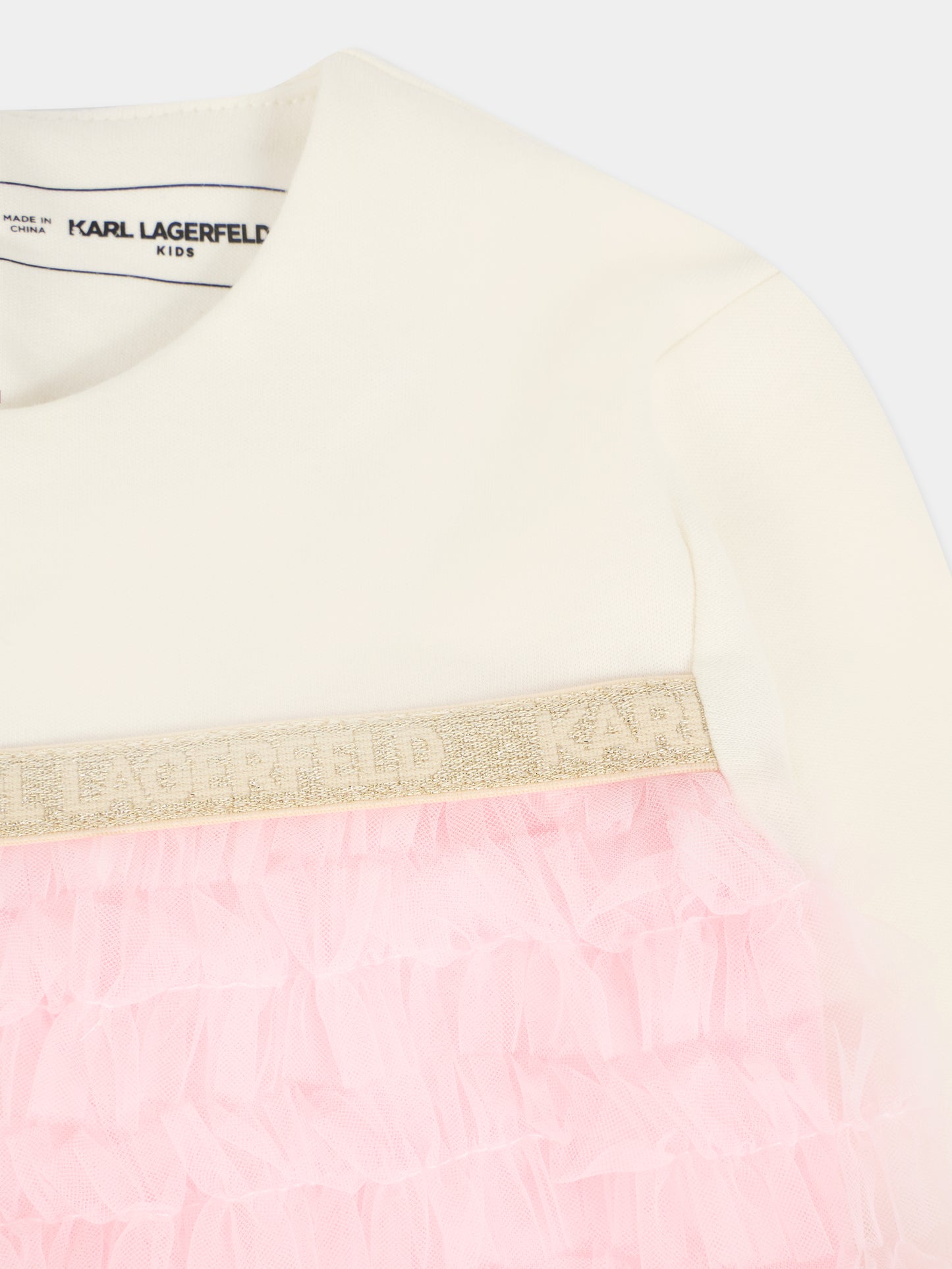 Vestito rosa per neonata con logo,Karl Lagerfeld Kids,Z30668 N74