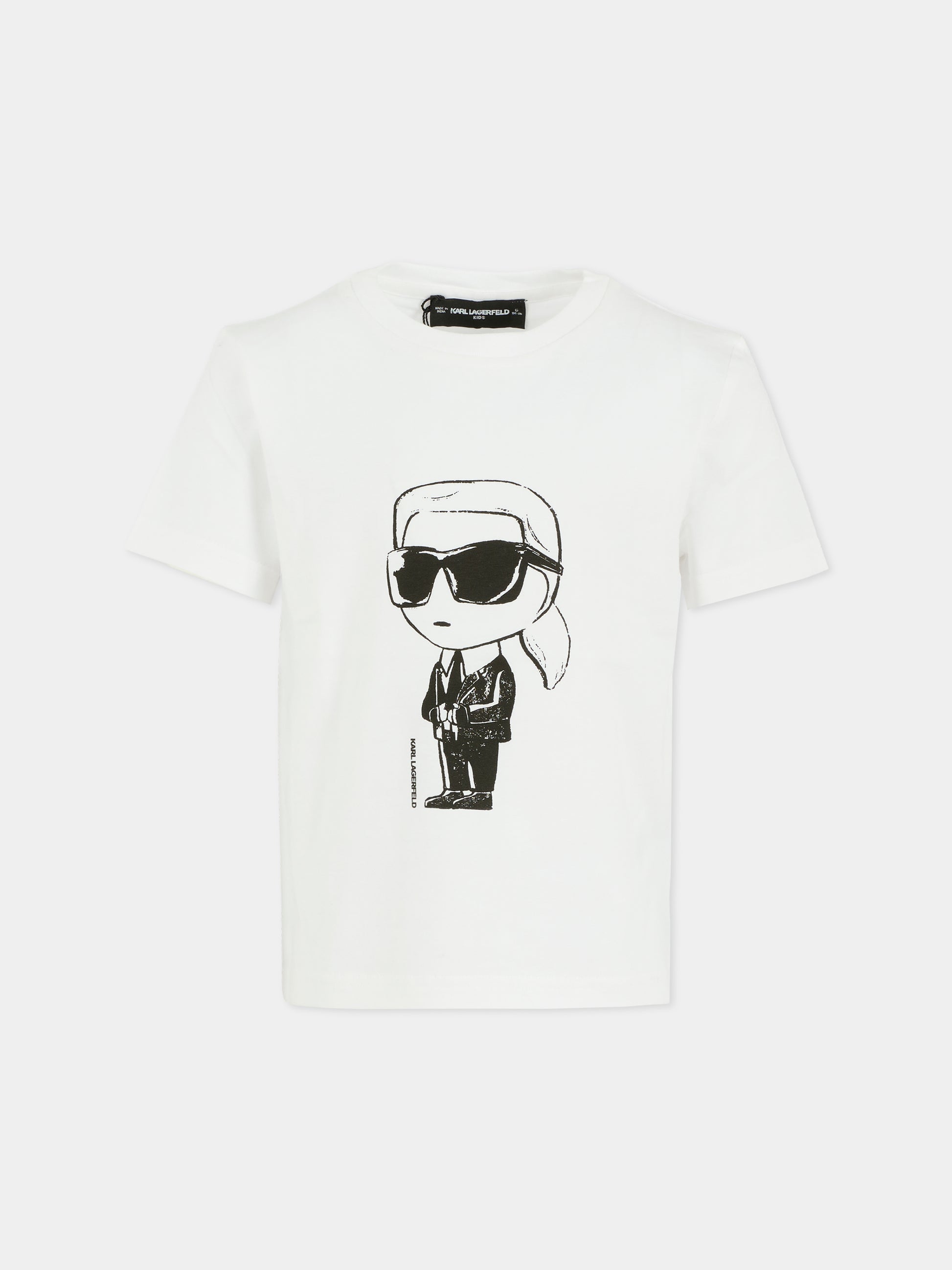 T-shirt bianca per bambini con karl Lagerfeld,Karl Lagerfeld Kids,Z30957 10P
