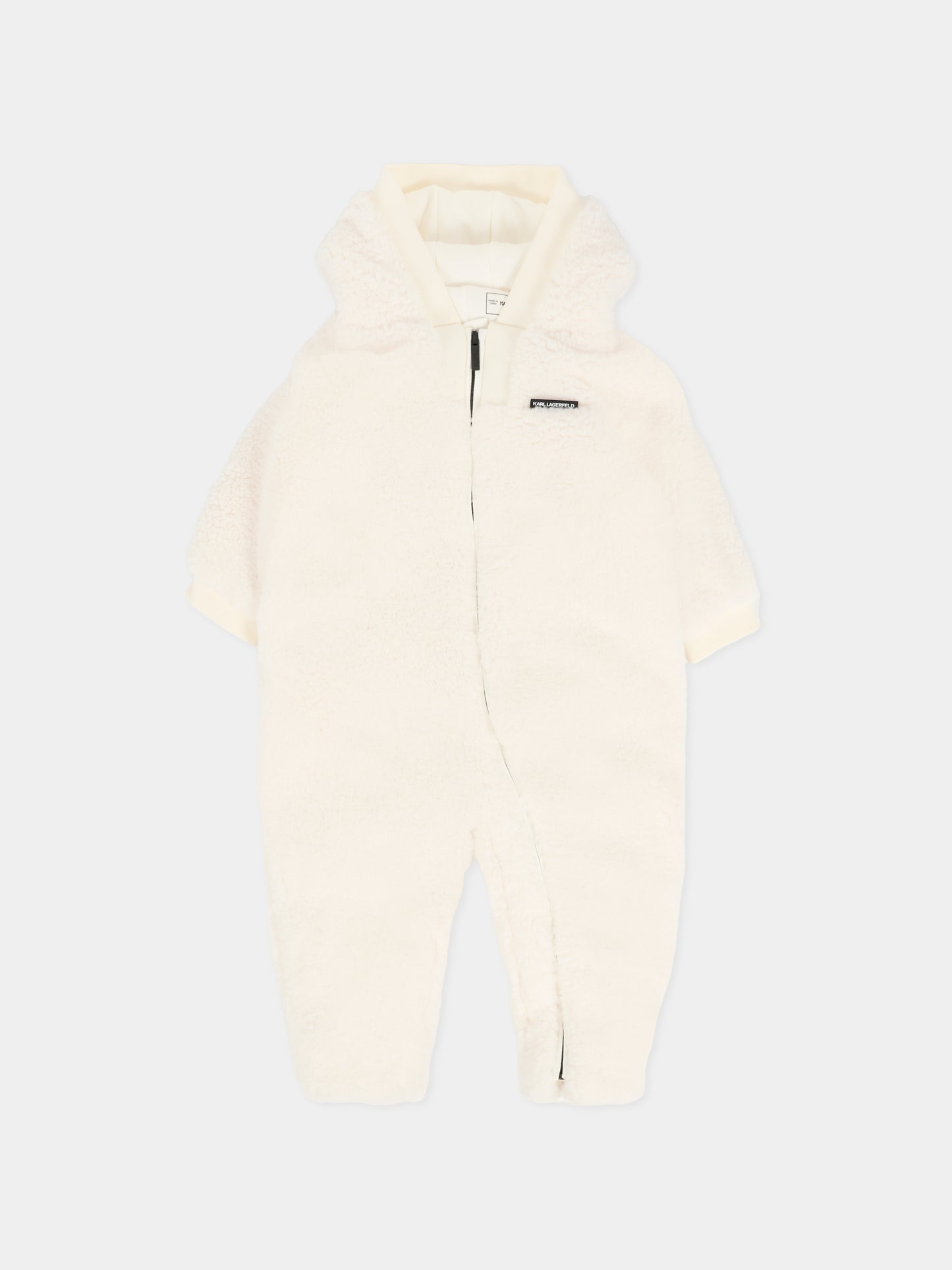 Tuta da neve avorio per neonati con logo ricamato,Karl Lagerfeld Kids,Z30975 195