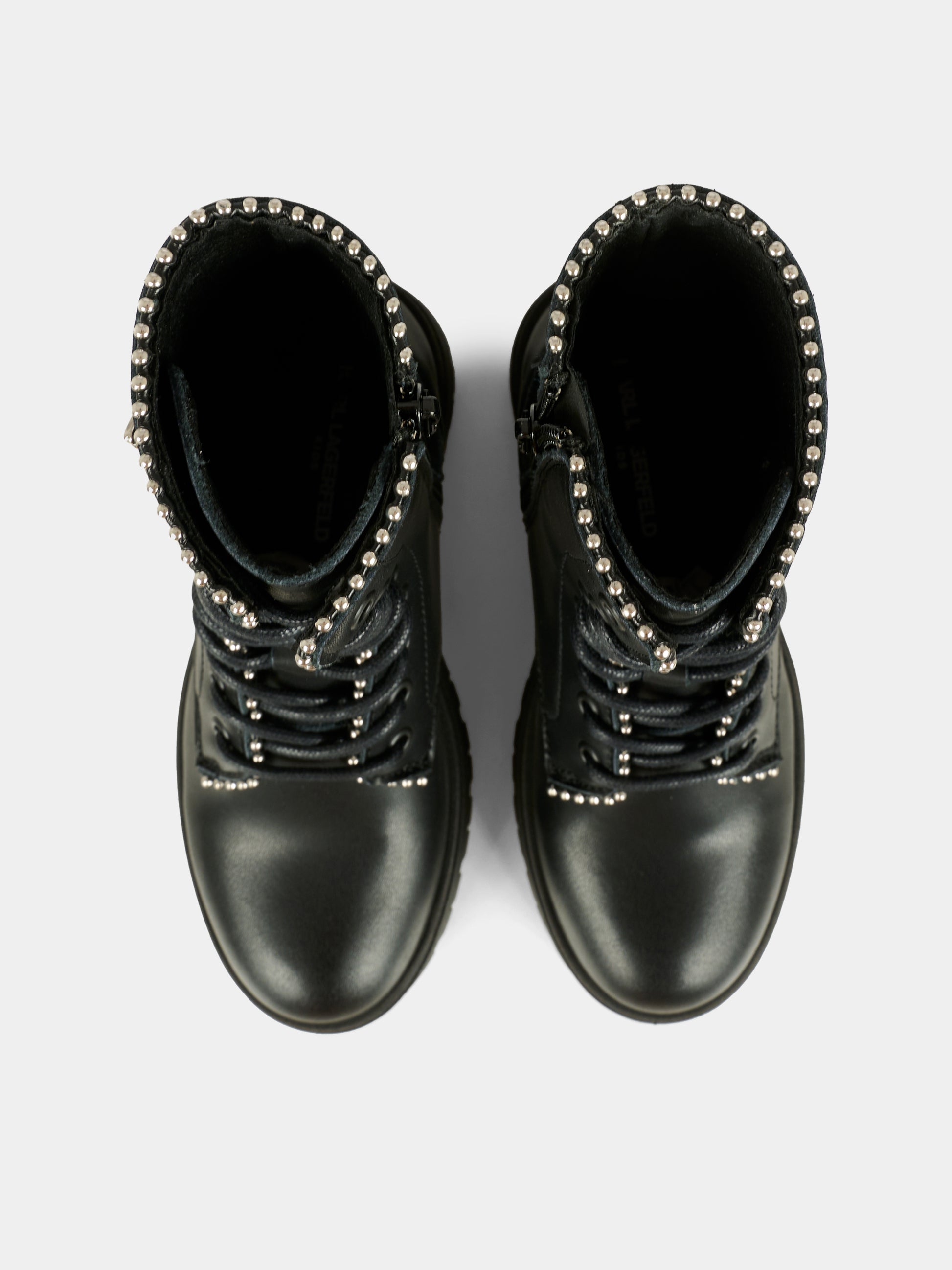 Anfibi neri per bambina con logo,Karl Lagerfeld Kids,Z30983 09B