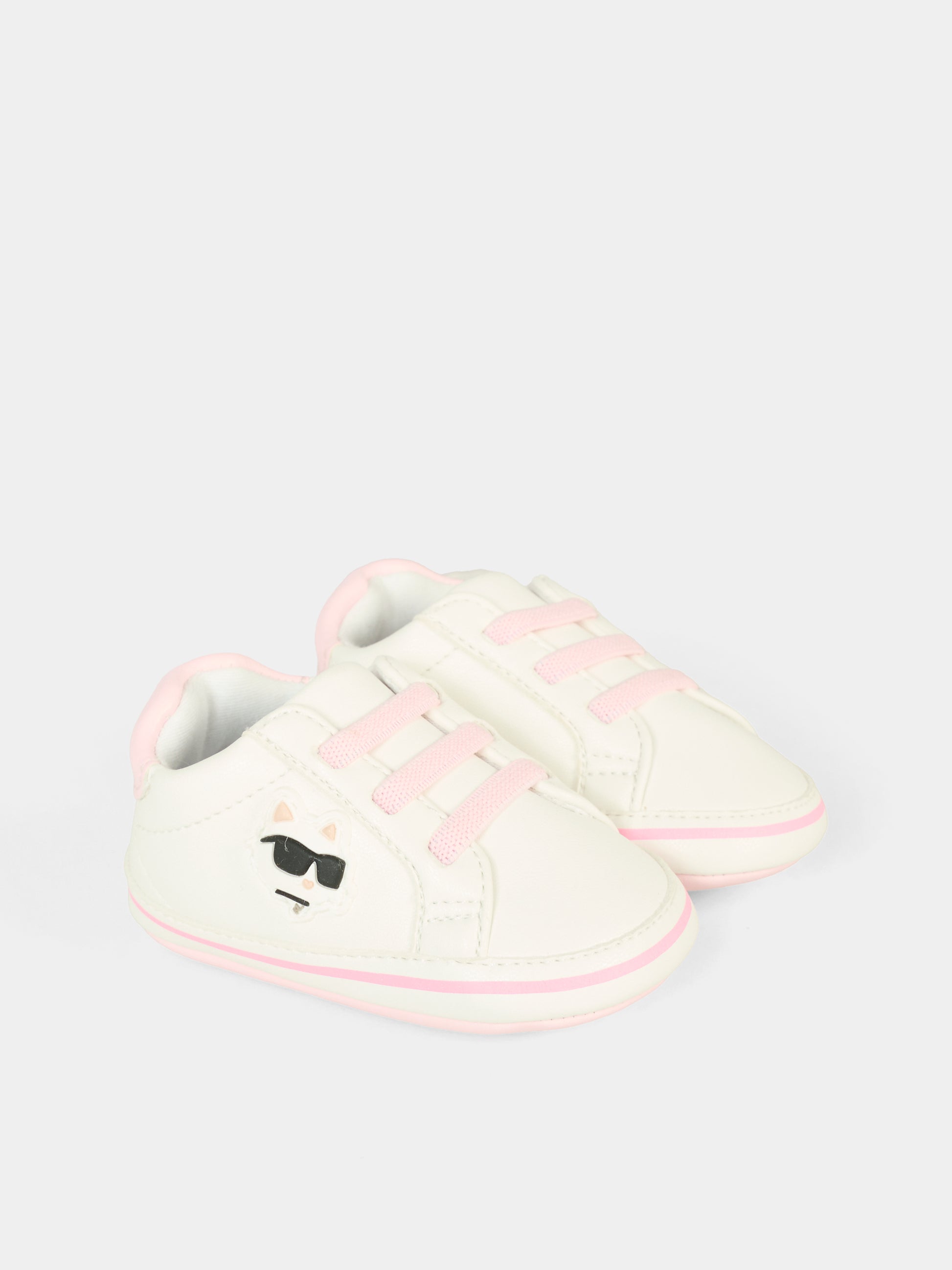 Sneakers bianche per neonata con Choupette,Karl Lagerfeld Kids,Z30993 10P