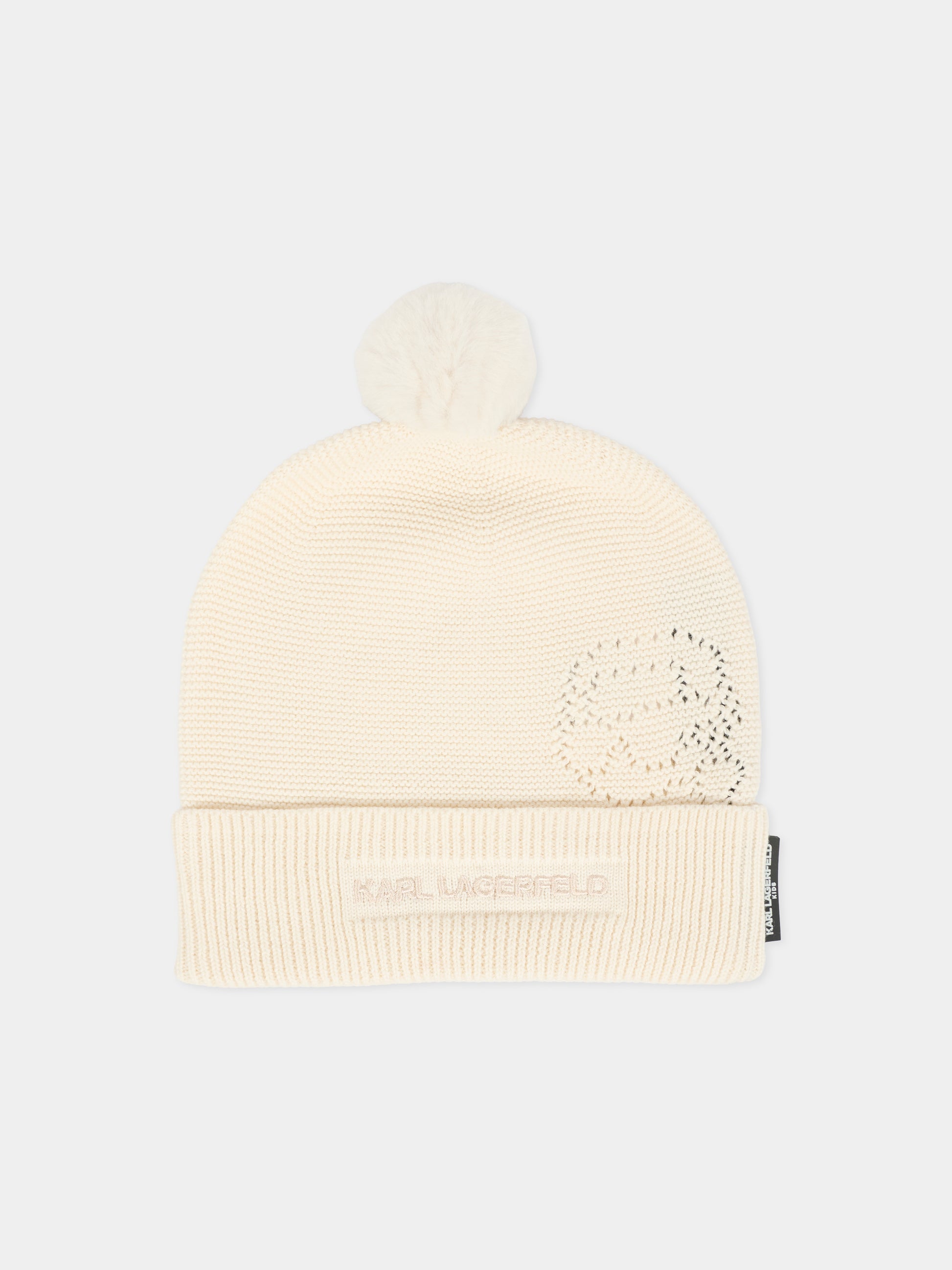 Berretto beige per neonati con Karl Lagerfeld,Karl Lagerfeld Kids,Z30996 195