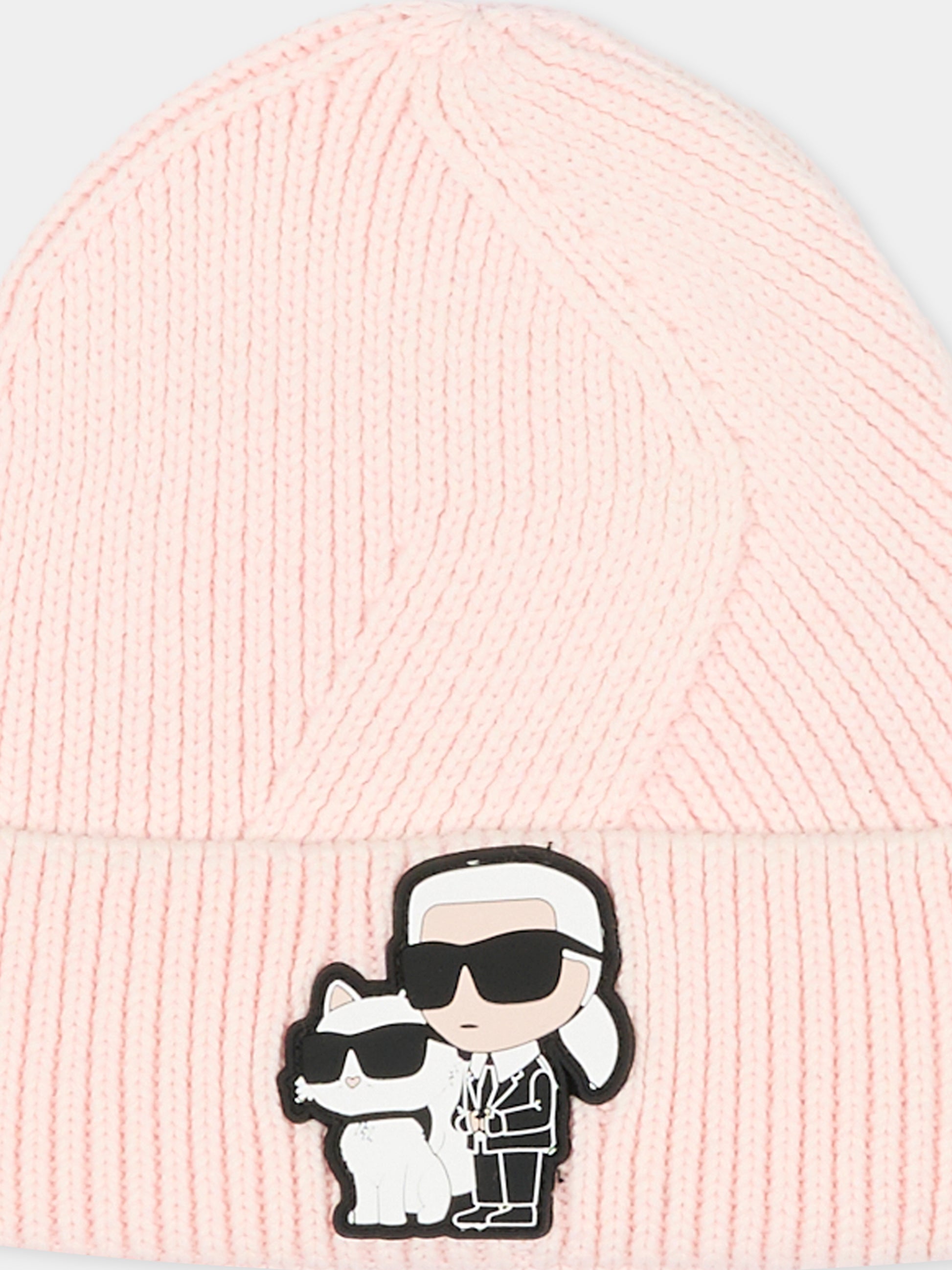 Berretto rosa per bambina con Choupette e Karl Lagerfeld,Karl Lagerfeld Kids,Z31002 47P