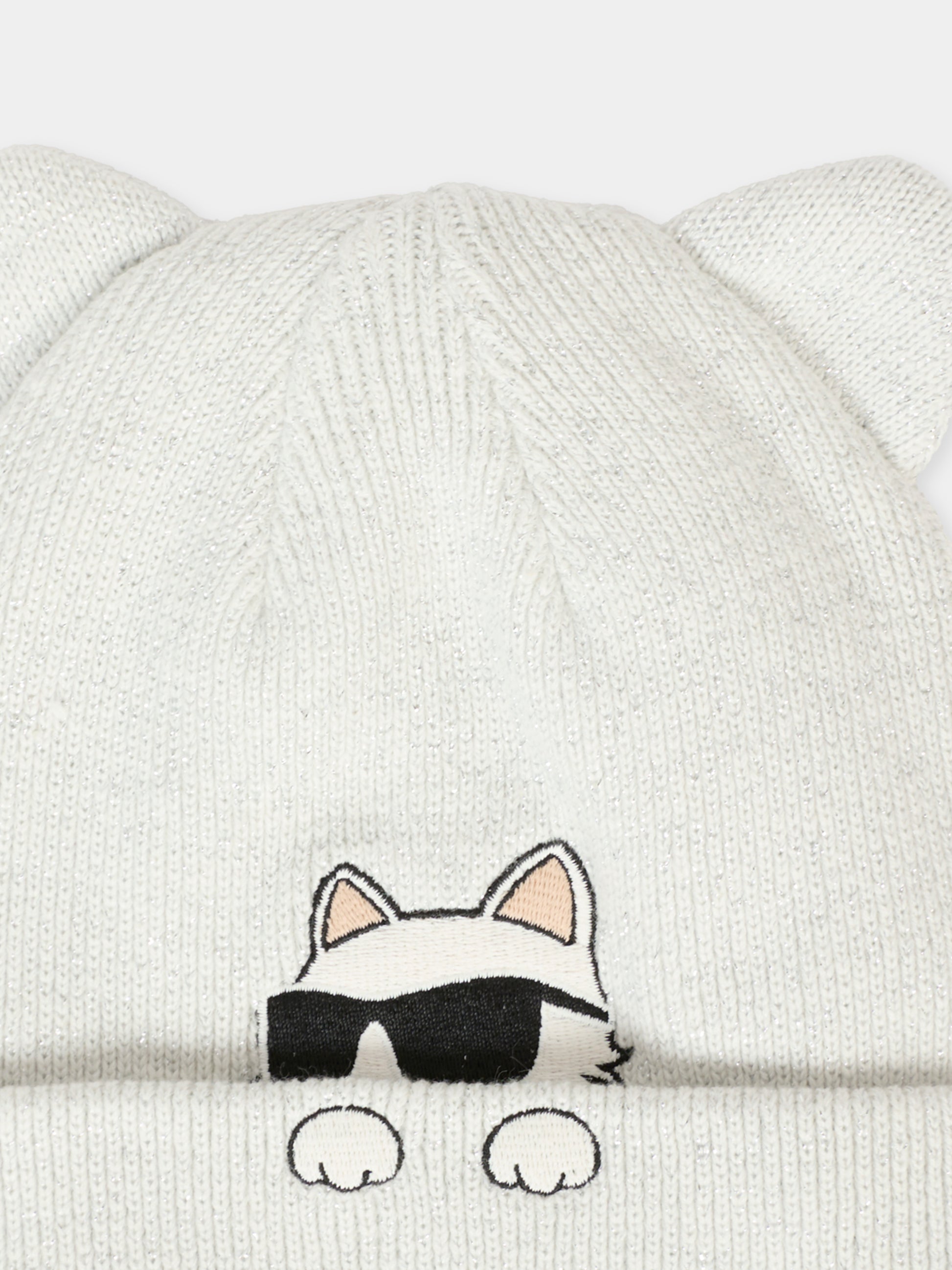 Cappello grigio per bambina con Choupette,Karl Lagerfeld Kids,Z31003 10P