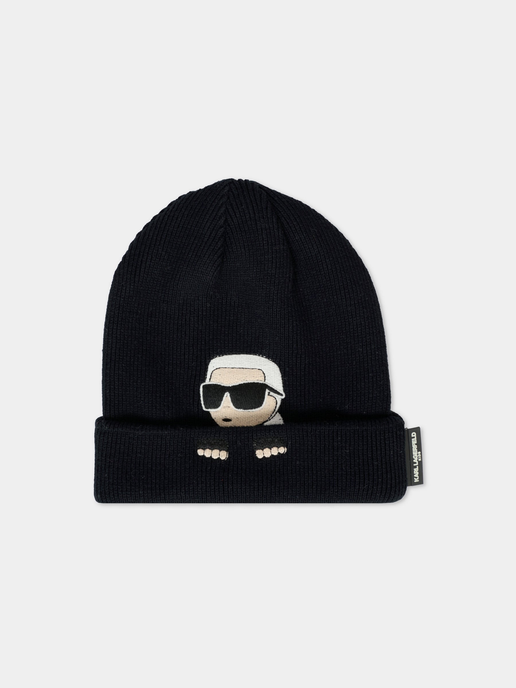 Berretto nero per neonato con Karl Lagerfeld,Karl Lagerfeld Kids,Z31004 09B