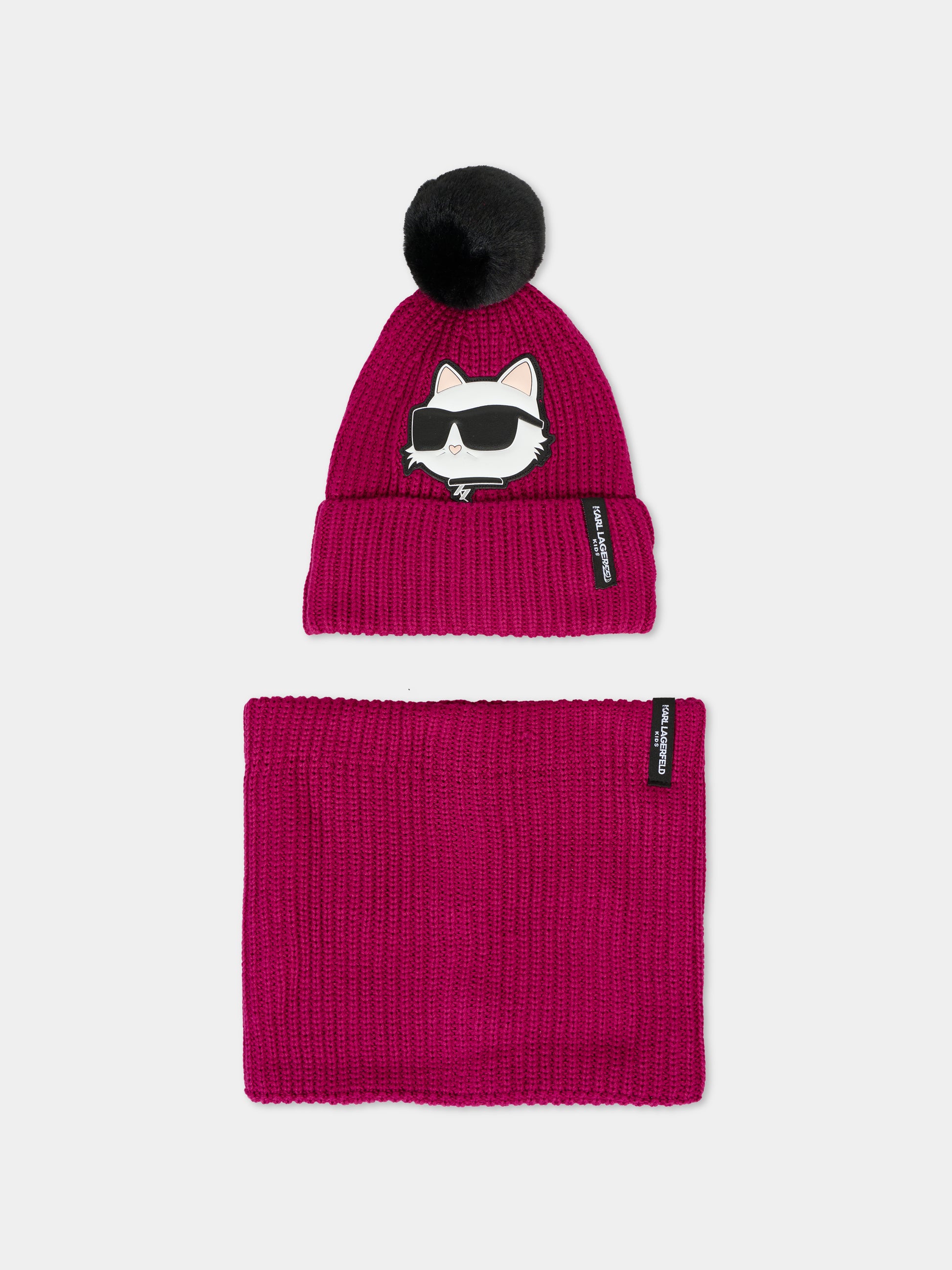 Set fucsia per bambina con Choupette,Karl Lagerfeld Kids,Z31011 469