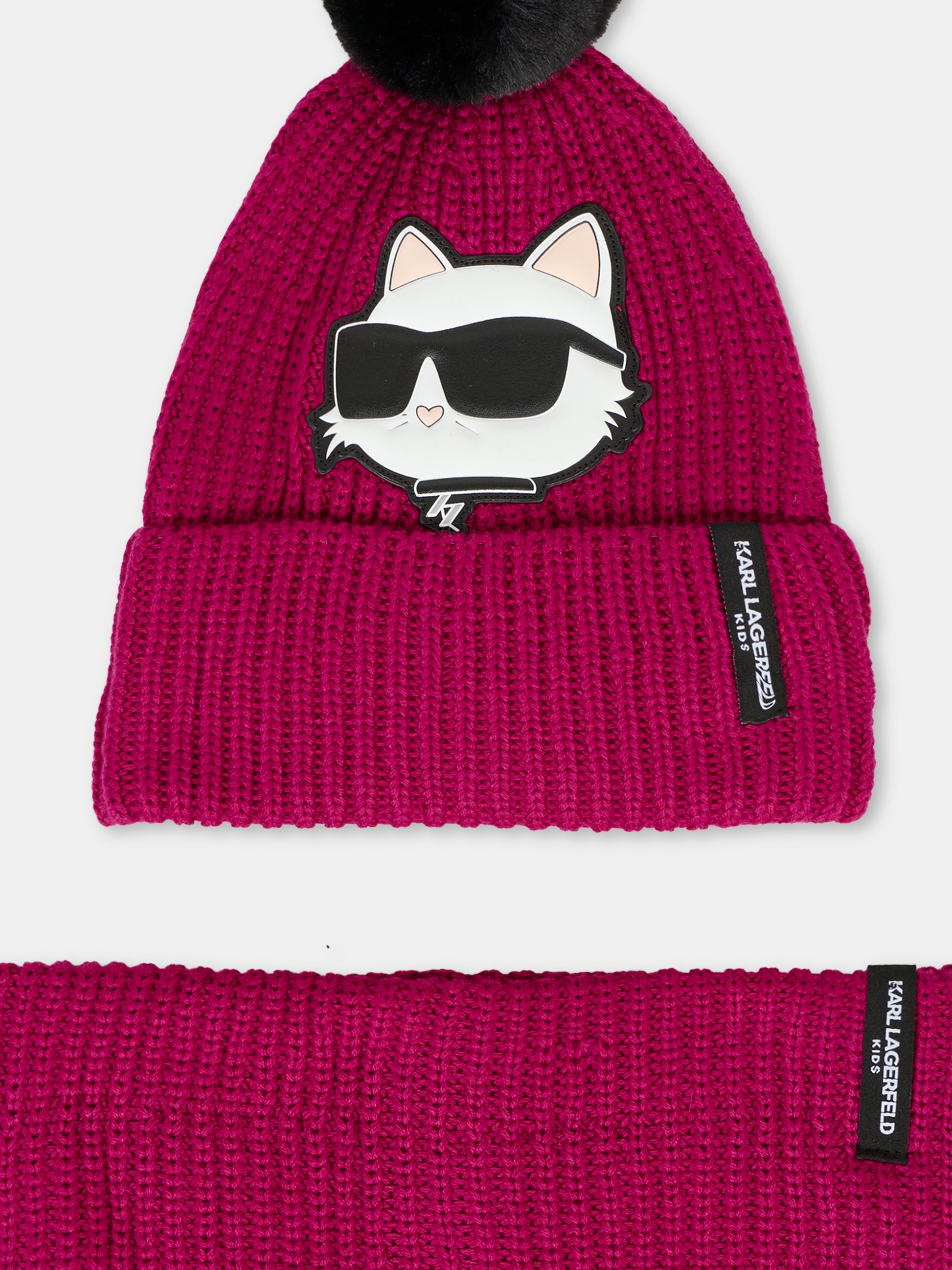 Set fucsia per bambina con Choupette,Karl Lagerfeld Kids,Z31011 469