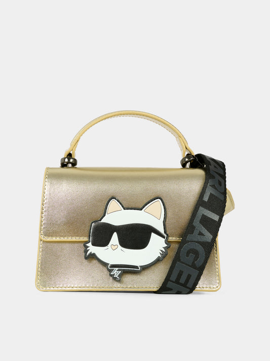 Borsa oro per bambina con Choupette,Karl Lagerfeld Kids,Z31025 576