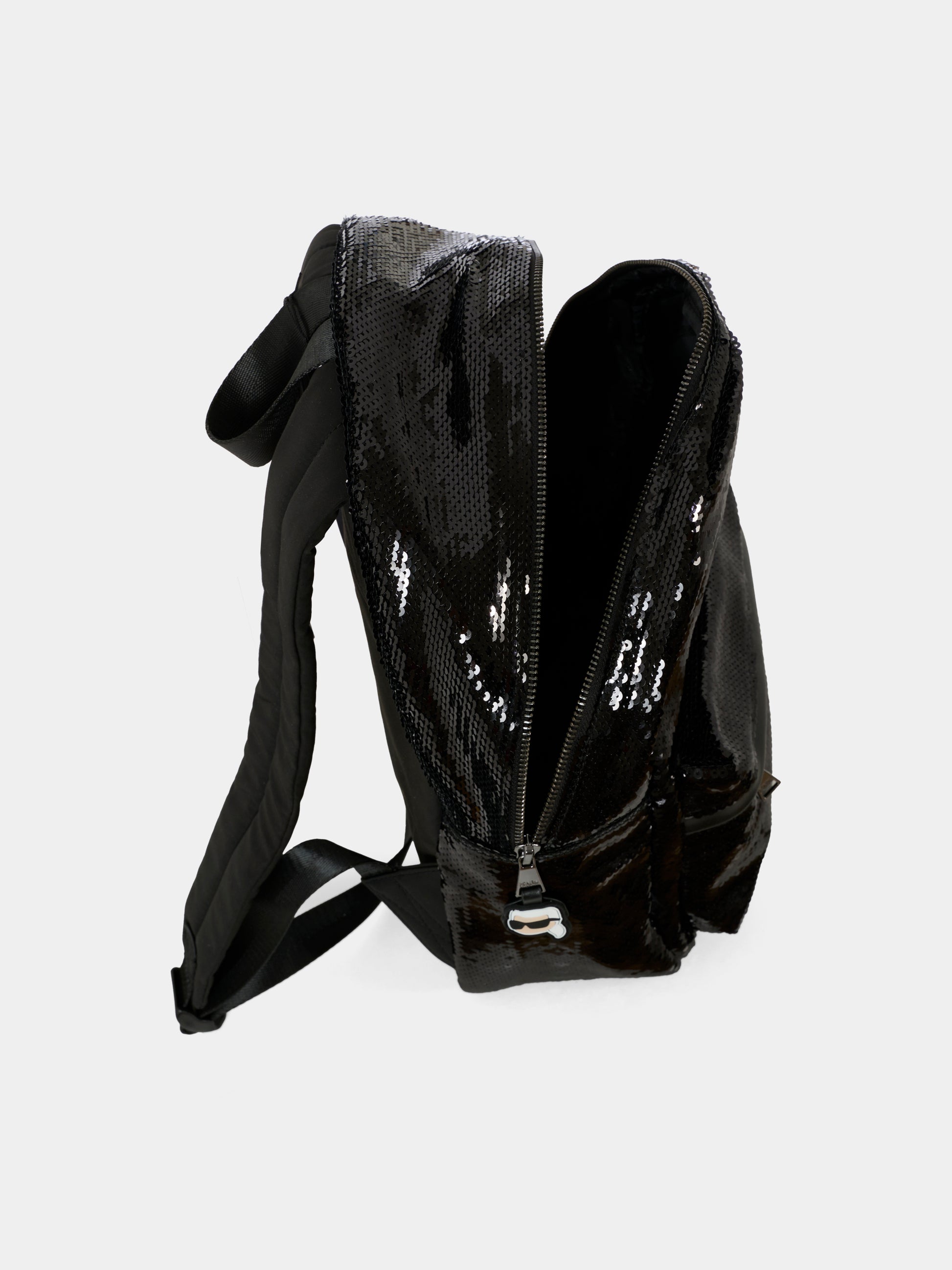 Zaino nero per bambina con paillettes,Karl Lagerfeld Kids,Z31026 09B